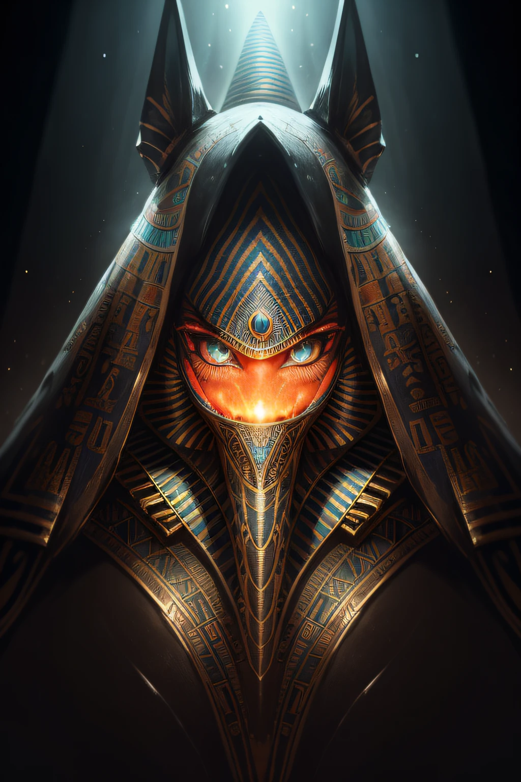 biomachine:1.3, (Egyptian Ra-Tuna:1.2), (colorido:1.2), Hans Giger, (zentangle:1.2), granulado, extremamente detalhado, detalhes intrincados, dynamic lighting, fotorrealista, luz natural, baixo h, obra prima, detalhado 8k