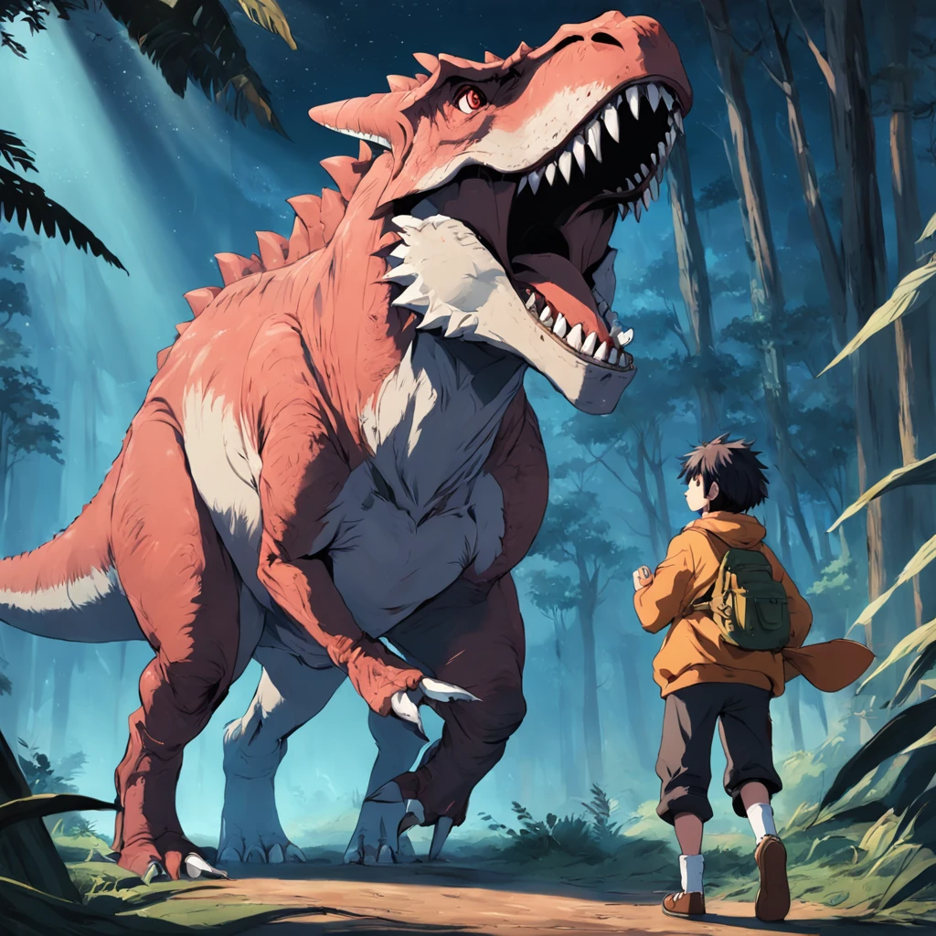 Dinosaur carrying wolf Bru biu