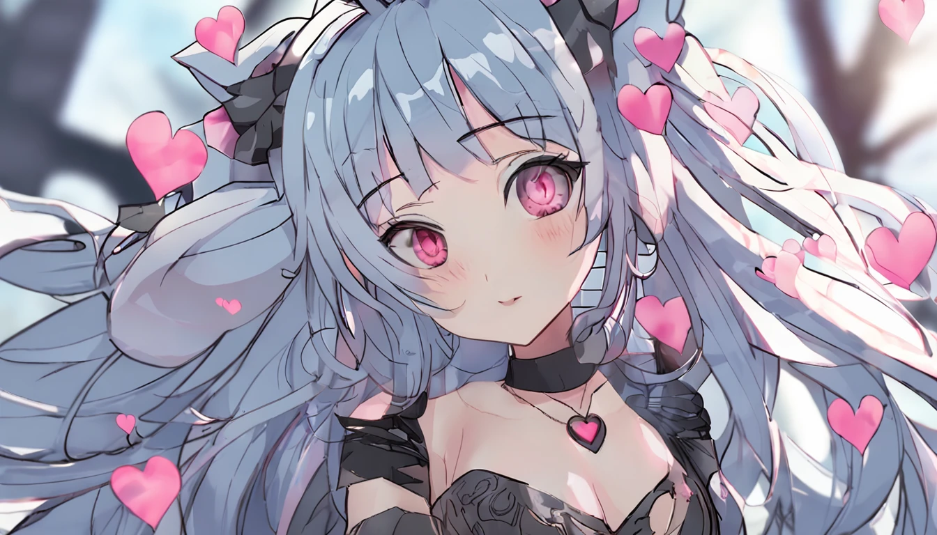 1girll,full bodyesbian,long eyelasher, Silver hair, Light blue hair, Gradient hair, hair pin, Hairpin, hair adornments, Heart-shaped pupils, Pink eyes, Cat ears, Light smile, Shy, Blush, hearts in eyes, anime big breast, Anime style, 8K, Super detail, Best quality, hyper HD, Masterpiece, High details, High quality, Best quality