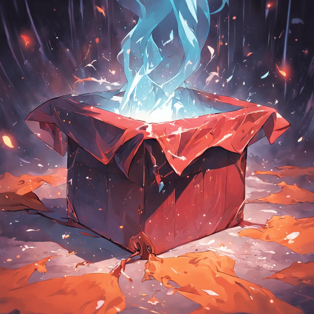 magic box covered by cloth ready to be revealed, illustration, vector art, privacy cloth, big reveal, magie, paint, secret, hidden, under the rug, safe, protected