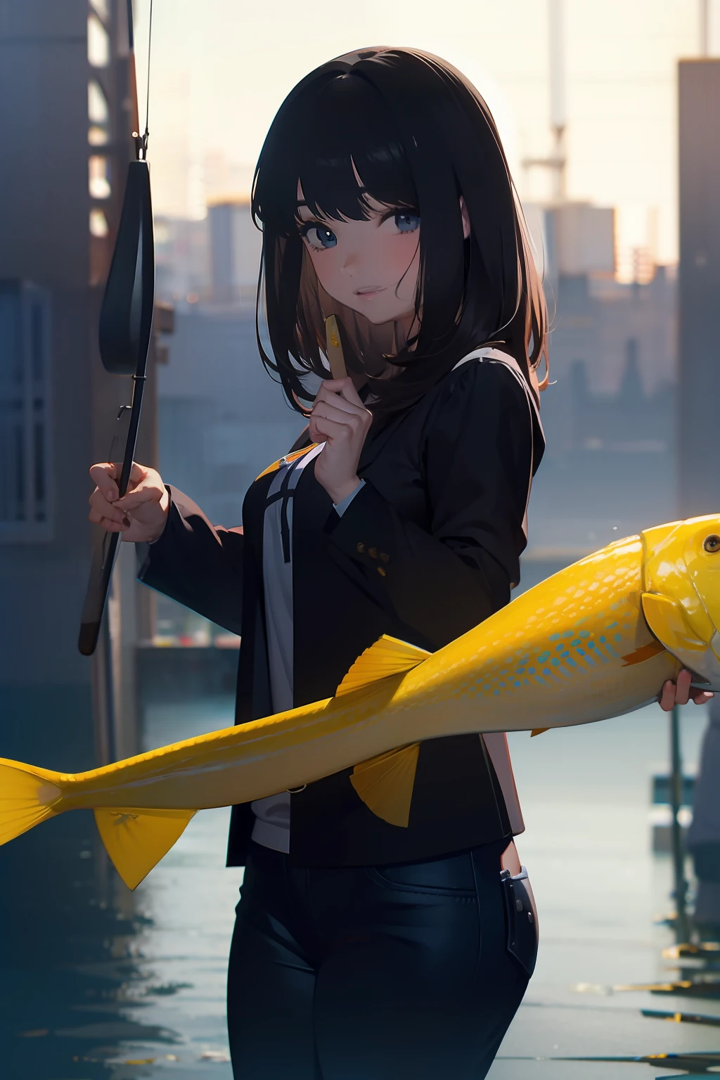 fishing rod with a reel