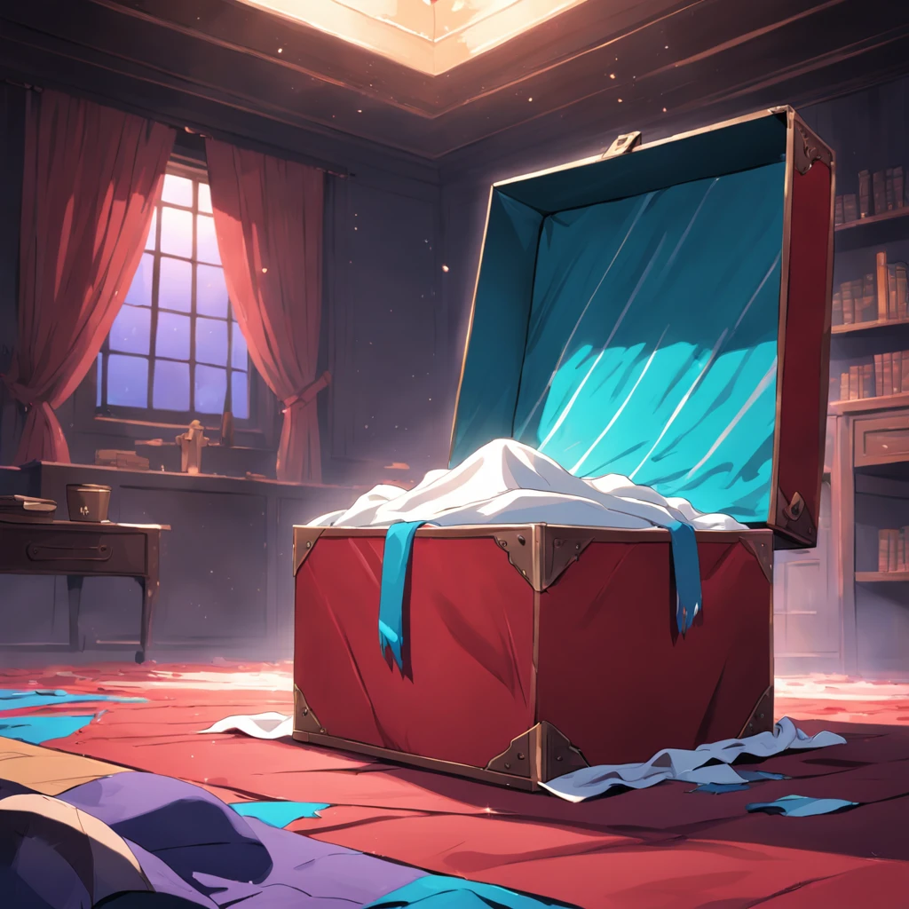 magic box covered by cloth ready to be revealed, illustration, vector art, privacy cloth, big reveal, magie, paint, secret, hidden, under the rug, safe, protected