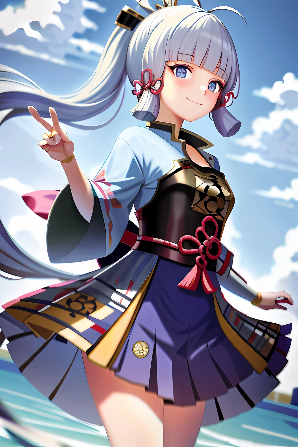 "(tmasterpiece,A high resolution,best qualtiy) The solo female character plays with a happy expression,She wore a kimono,Soft smile。"