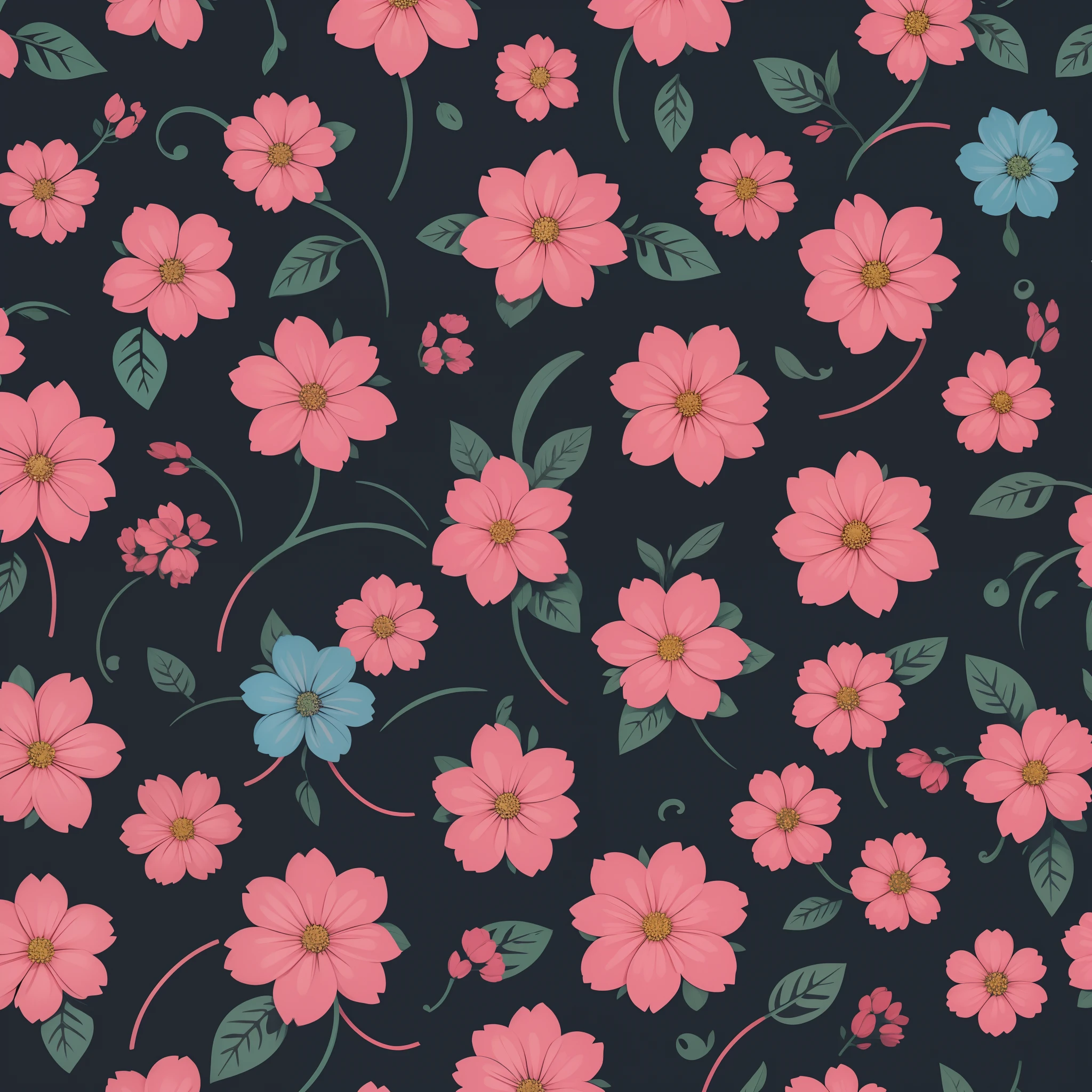 neon flowers pattern