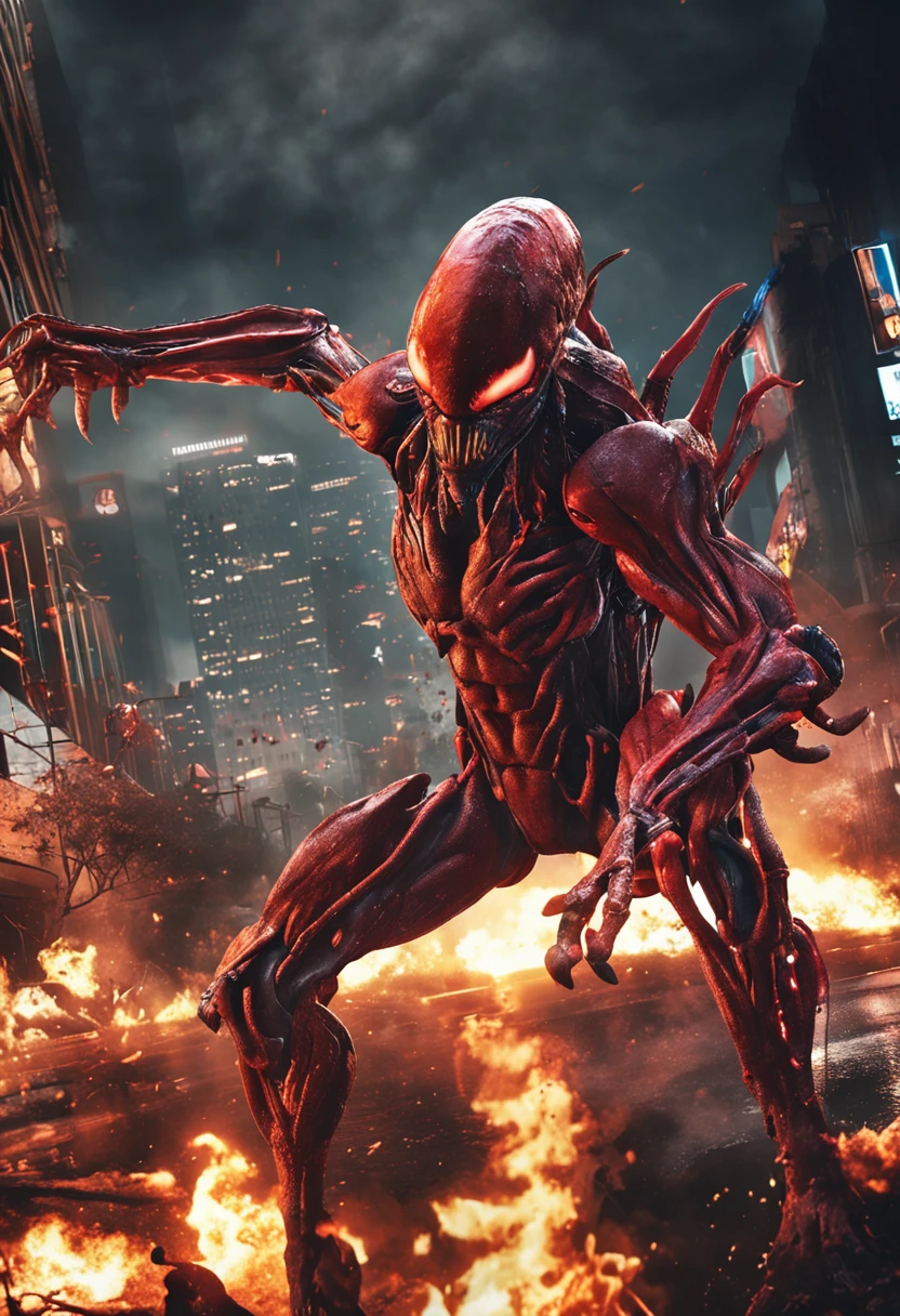 Cinematic image effects,Invading aliens,Invasive crayfish,Huge pliers,uncanny,blood vess,,Murderous,Full body like,combats,The city was destroyed,Dispersed crowds for their lives,blasts,fire glow,废墟,of a real,Facial features are carefully depicted,Realistic skin texture,Dark style,depth of fields,high light,Real light,Ray traching,oc rendered,Hyper-realistic,best qualtiy,8K,Works of masters,super-fine,Detailed pubic hair,Correct anatomy,sharp focus on eyes,Bokeh,Facial features are carefully depicted