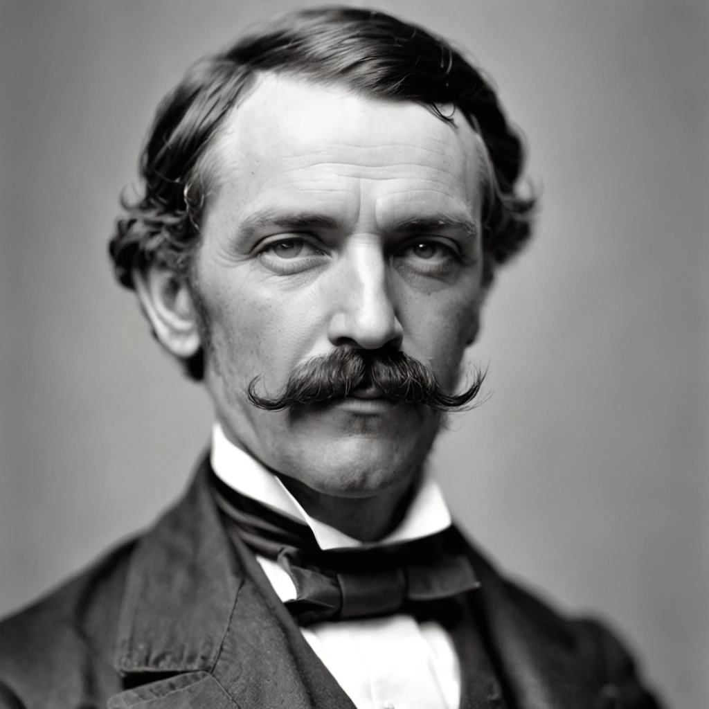 Foto em preto e branco de um homem com barba e bigode, inspirado em James Thomas Watts, uma foto de um homem desgrenhado, inspirado em Samuel F. B. Morse, inspirado em James McBey, Ernst Haeckel e artgerm, inspirado em Thomas Nast, ele tem barba e cabelos grisalhos, inspirado em John Avon