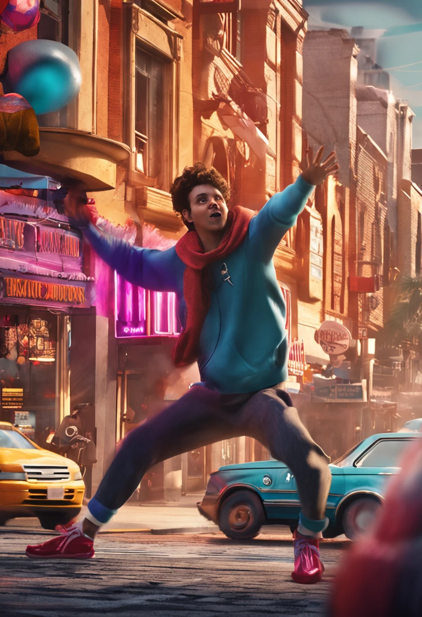 teenage throws a (( jar  )), fighting stance,