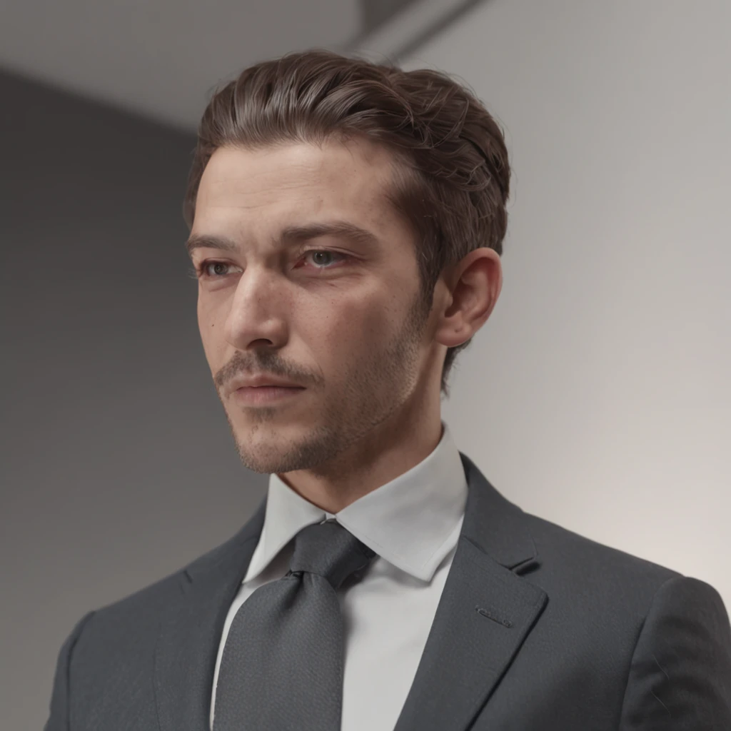(Professional 3D rendering:1.3) de (Realistic:1.3) Foto de arte mais bonita do mundo,Apresenta um homem magro careca, (Thin man with fear look frightened very short hair without beard and shy expression in dynamic pose, Location )), corpo inteiro 8k unidade render, poros da pele, clear lighting, sombreamento pesado, circunstanciado, Rosto detalhado, (vibrante, Realistic, Dramatic, Escuro, foco nítido, 8k), (office clothes, camisa social branca:1.4), ((((Use peles)))), (intrincado:1.4), decadente, (altamente detalhado:1.4), pintura digital, rendering by octane, art stations, Conceito-Arte, liso, foco nítido, illustration, germe da arte, (Loish:0.23), Wlop Ilya Kuvshinov, e Greg Rutkowski e Alphonse Mucha Gracias, (global ilumination, studiolight, Light Volumetric), mulher parada ao fundo, saying hello, ((Fundo rua com carros movimentados:1.3)),CGSesociedade,art stations