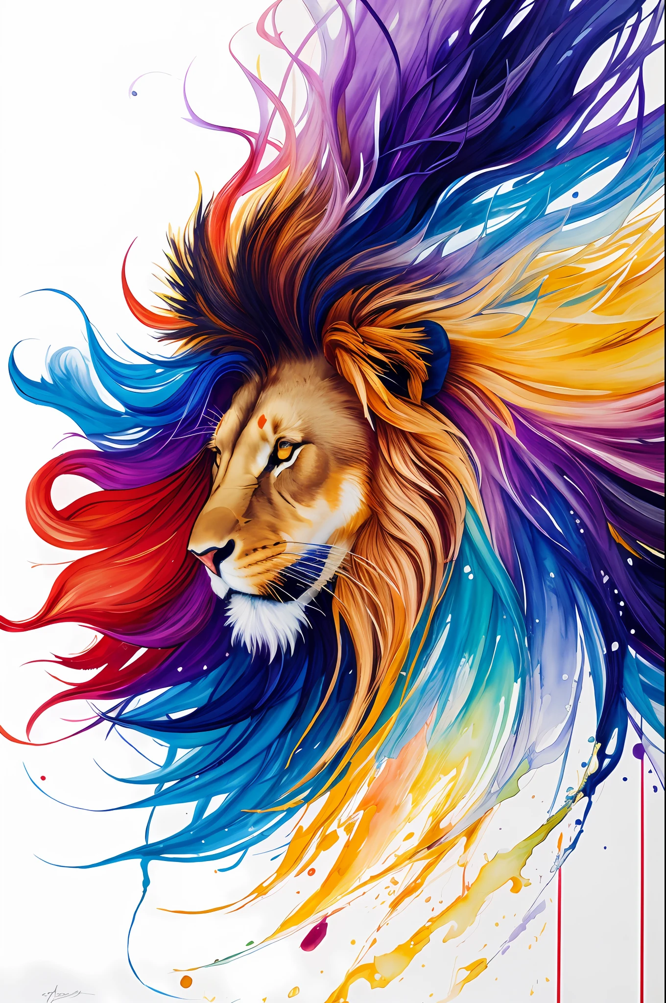 extremely stressed anime lion, drinking coffee in a building on fire in the background, masterful playing card border, random Colorful art, oil painting, blue yellow colors, light purple and violet additions, light red additions, intricate detail, splash screen, 8k resolution, masterpiece, artstation digital painting smooth veryBlack ink flow: 8k resolution photorealistic masterpiece: intricately detailed fluid gouache painting: by Jean Baptiste Mongue: calligraphy: acrylic: watercolor art, professional photography, natural lighting, volumetric lighting maximalist photoillustration: by marton bobzert:, complex, elegant, expansive, fantastical, vibrant
