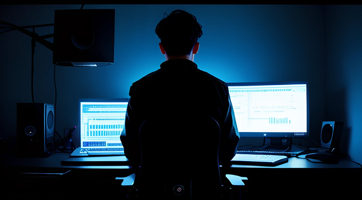 Studio men back side shadow computer flower rgblight rgb light