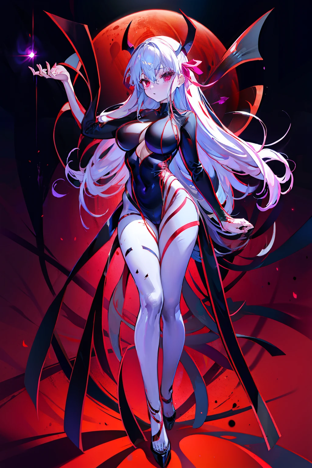 dark sakura full body suits succubus seductiv posterior view