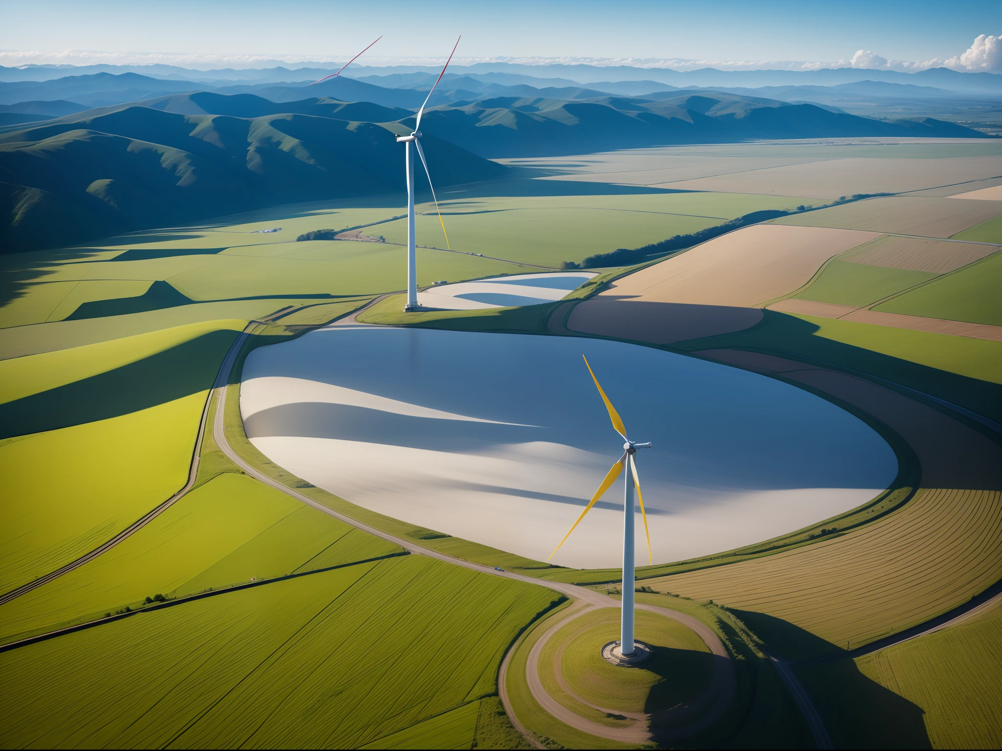 Spinning Landscape, The power of the wind, Use of clean energy, possibility, expresive