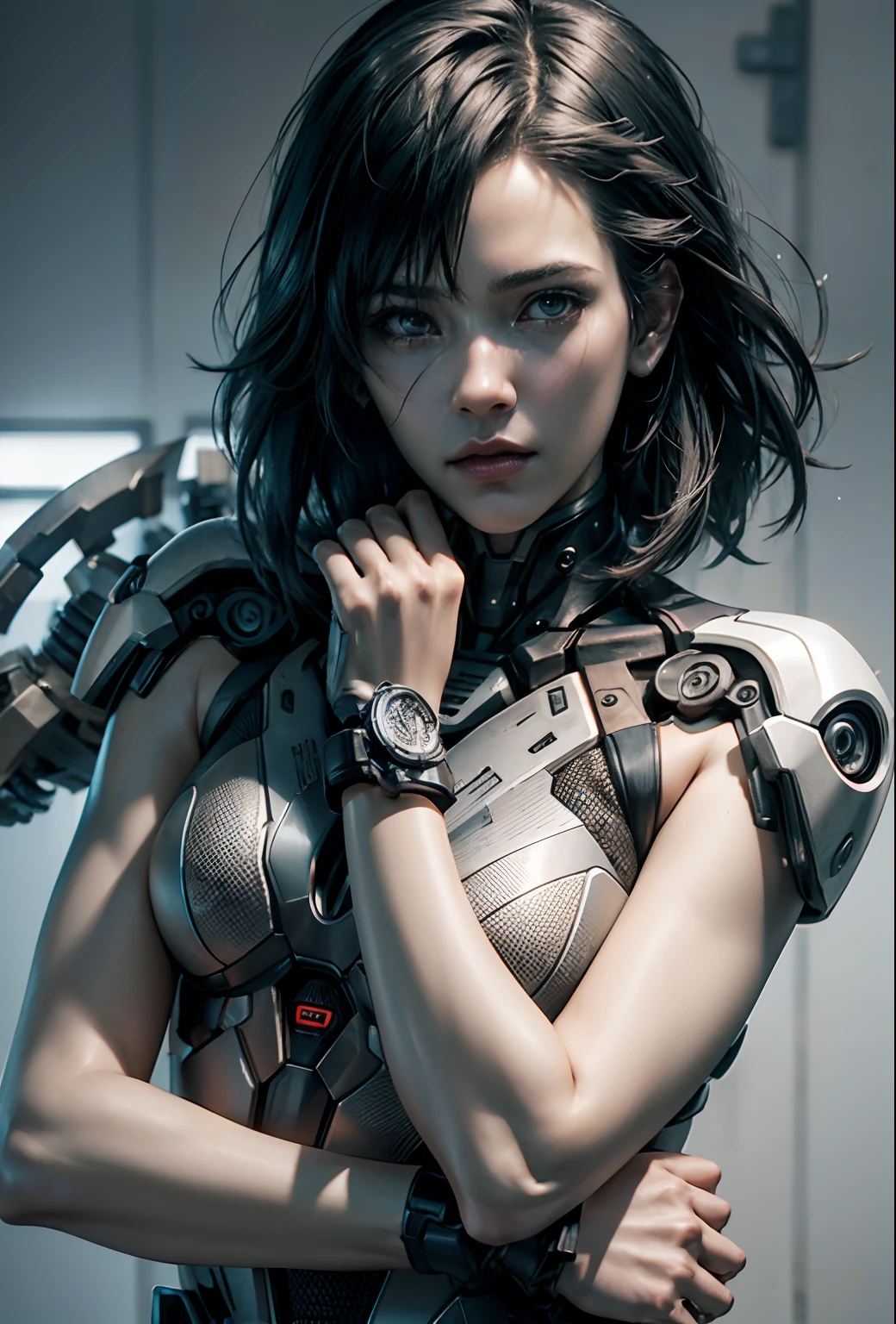 Ex Machina,Ghost in the Shell, Mechanical bone network,photograph realistic,octanerender,hyper-high detail, Ultra photo realsisim, cinematic ligh,16k