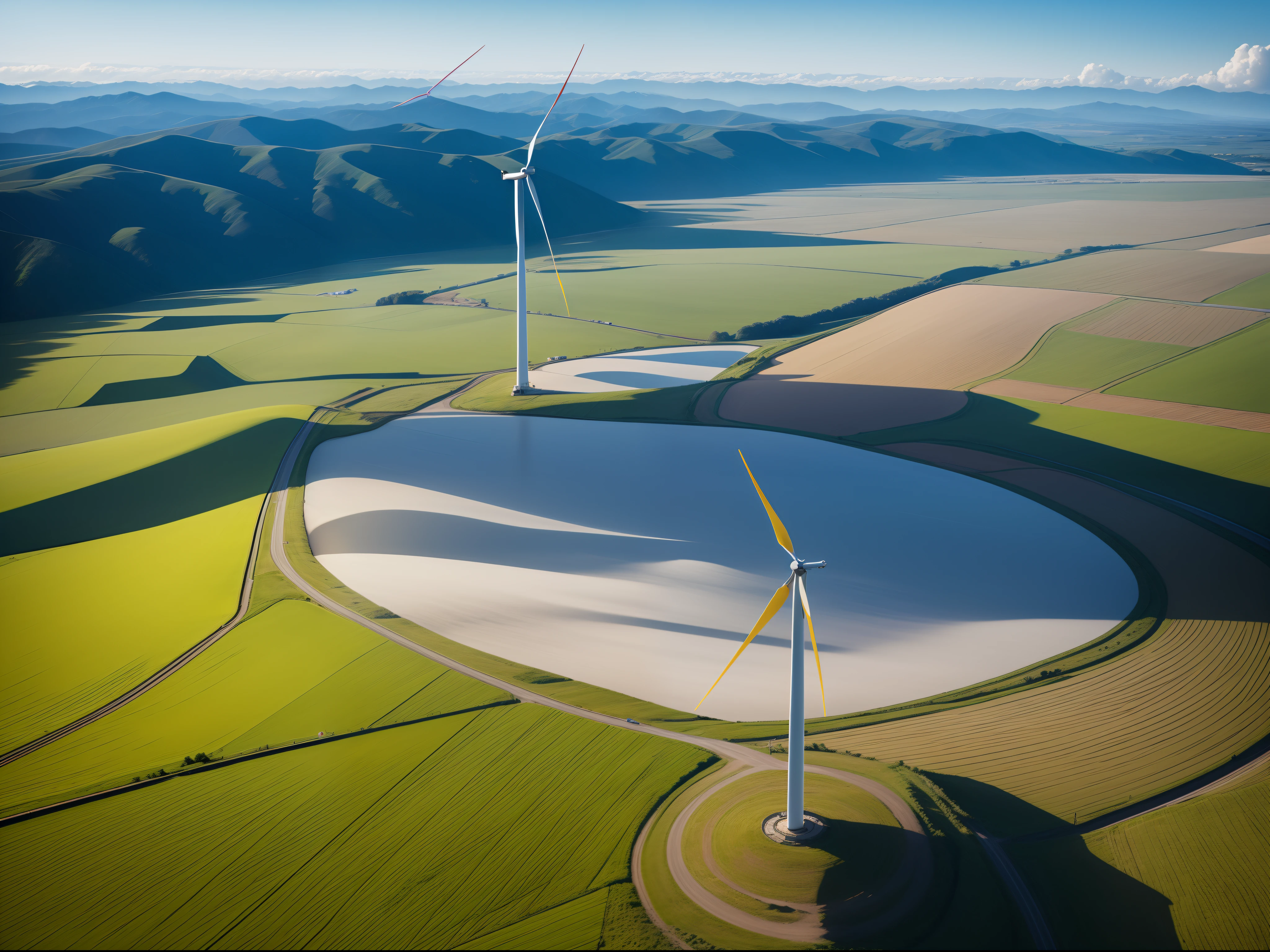 Spinning Landscape, The power of the wind, Use of clean energy, possibility, expresive