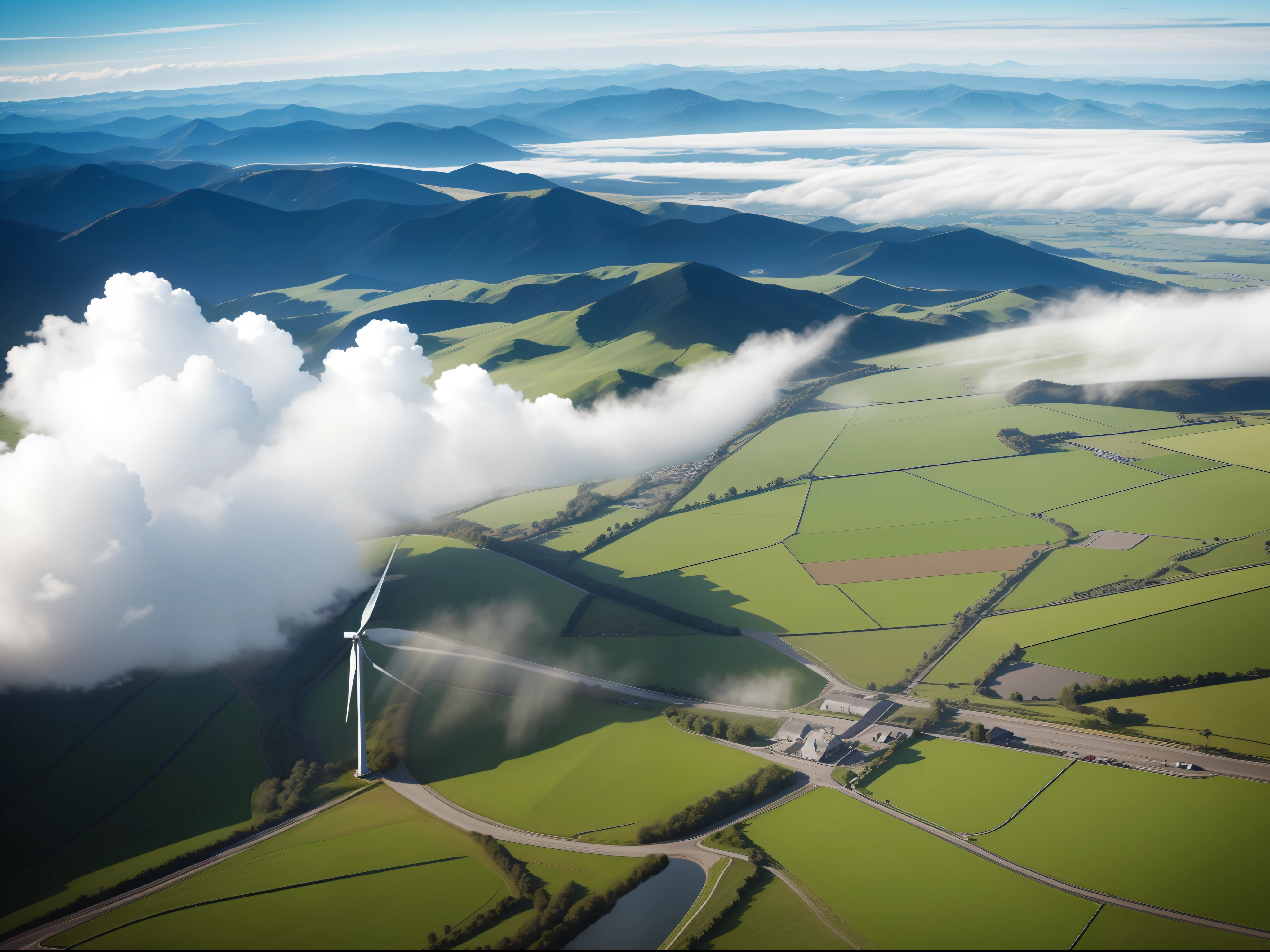 Spinning Landscape, The power of the wind, Use of clean energy, possibility, expresive