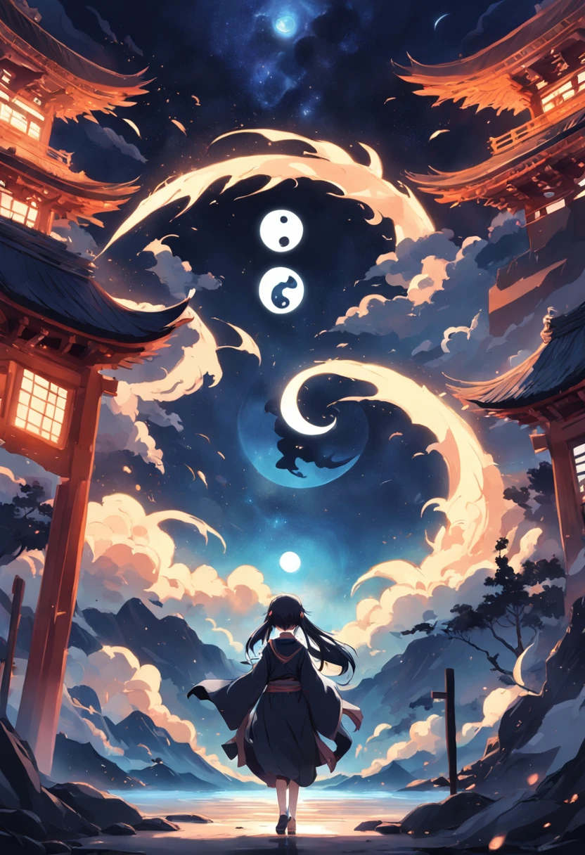 yin yang,Up and down,left and right