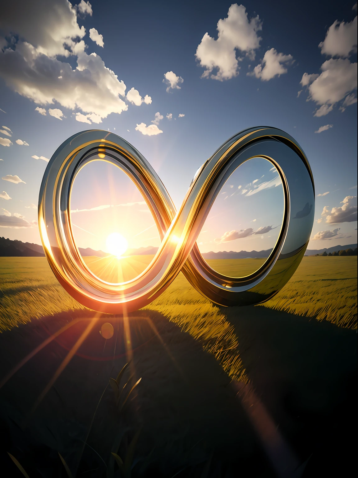 tmasterpiece,Best quality at best,8k sky background,Clean skies,grassy fields,Central Lake,Side glass,Round countertop,(rays of sunshine:0.4),,Bright colors,