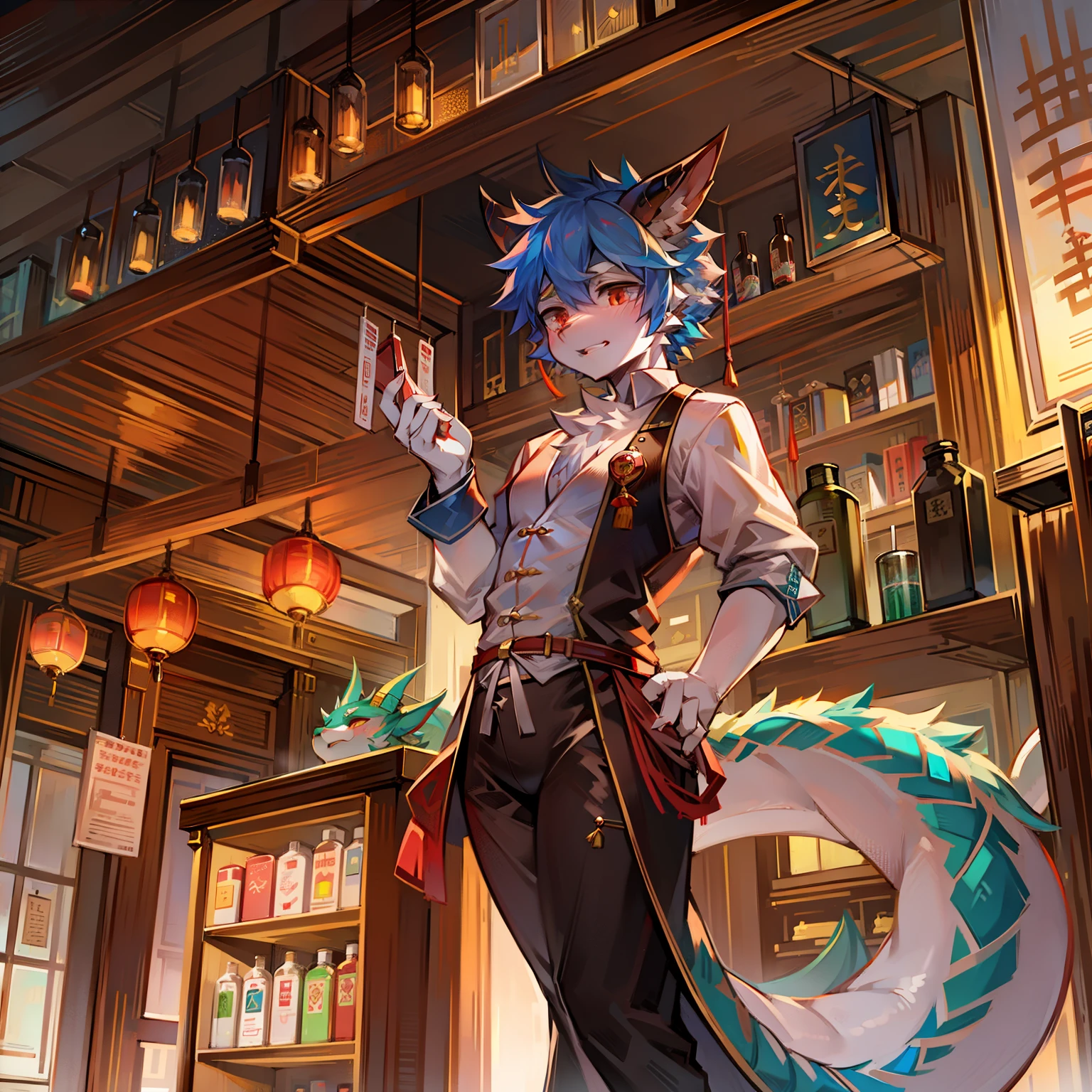 chinesedragon、Chinese medicine、Pharmacist takes