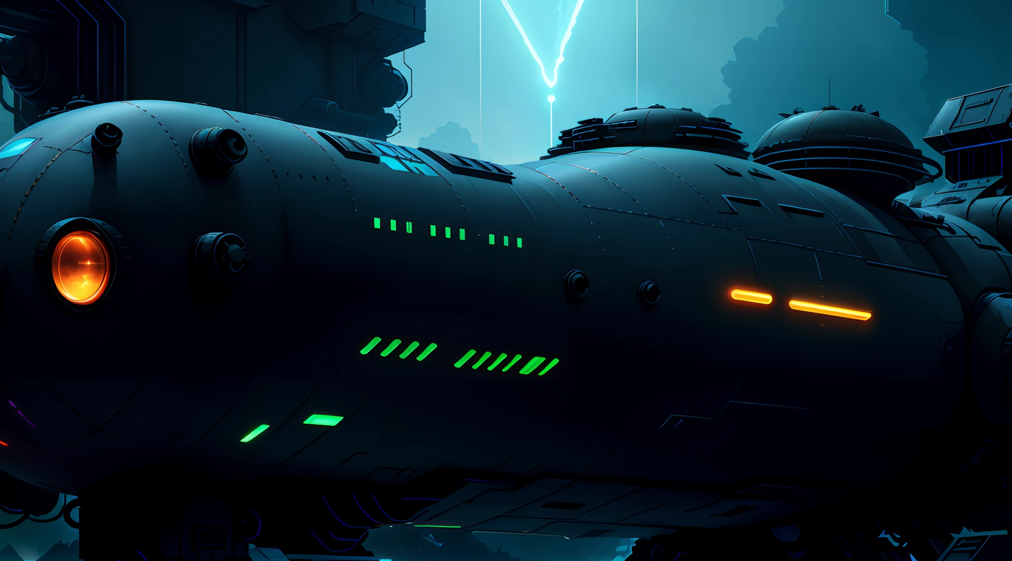 Futuristic spaceship close-up with sci-fi scenes, sci-fi space game art, Background cyberpunk spaceship, background artwork, detailed sci-fi art, Phlegm sputum, phlegm. sci-fy, detailed sci - fi backgrounds, science fiction digital painting, Future science fiction. Game CG, sci - fi details, fps game concept art, neon glow concept art