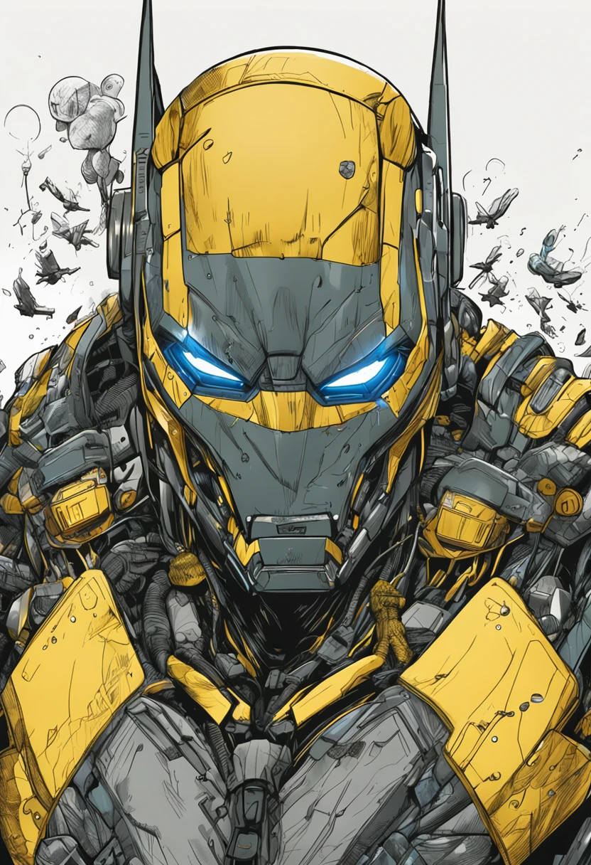 Um batman verde, amarelo e azul, brasileiro, realistic in a titanium cybernetic suit, detalhado, designe perfeito, alta qualidade arestas perfeitas e simetricas ::n_desenho de estilo, Low-quality imperfection, boneco, jogo, anime