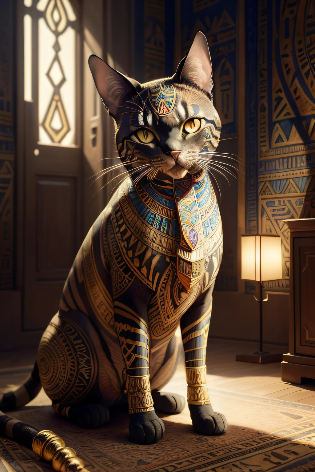 (Egyptian gato art1.2), (colorido:1.2), Hans Giger, (zentangle:1.2), granulado, extremamente detalhado, detalhes intrincados, dynamic lighting, fotorrealista, luz natural, baixo h, obra prima, detalhado 8k