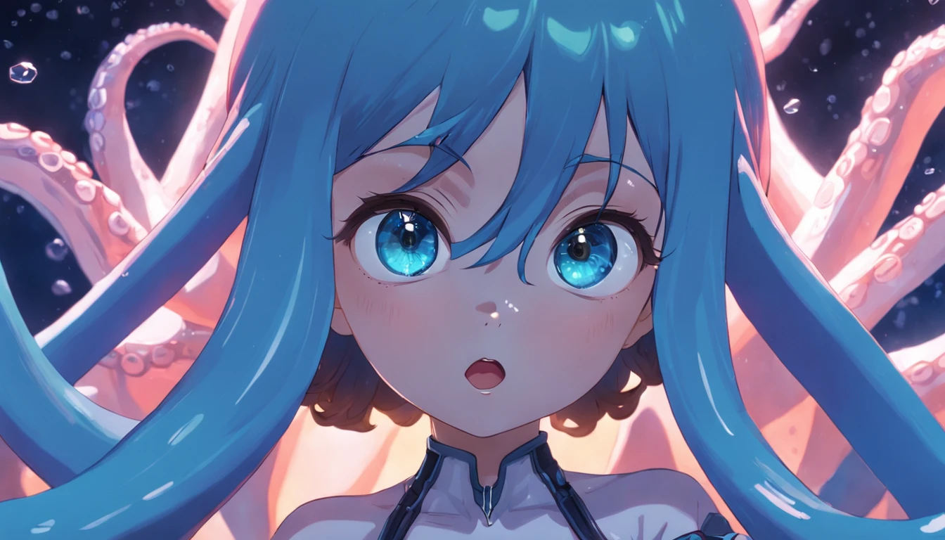 Squid in the sea,closeup cleavage