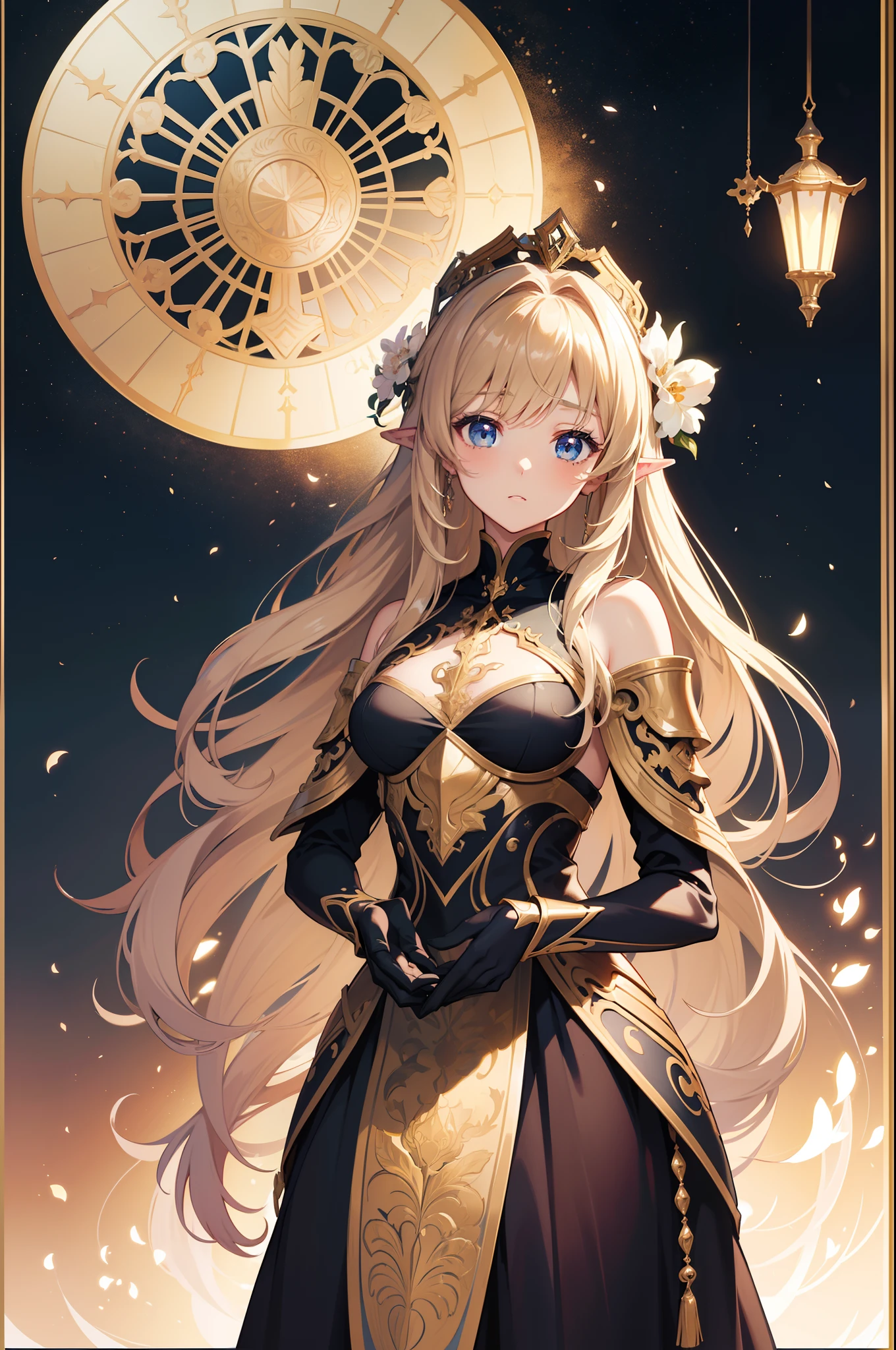 Official Art, Masterpiece European female face,elvish,long curly light brown hair, Flower Frame,Decorative panel,jugendstil, (masterpiece、top-quality、hight resolution: 1.4),in 8K,color splashes、line-drawing、Fibonacci、Drawing of a woman with long light brown hair and a crown, Anime Art Nouveau, Detailed Digital Anime Art, portrait knights of zodiac girl, highly detailed exquisite fanart, anime fantasy illustration, clean detailed anime art, detailed anime art, Sharp Focus, (Beautiful gorgeous cute woman:1.3), (Beautiful cute woman:1.3), Delicate Beautiful Hair and Eyes and Face, realisitic, ultra-detailliert, a beauty girl,A slender, Pretty breasts and buttocks、Dynamic hair、Detailed light brown hair