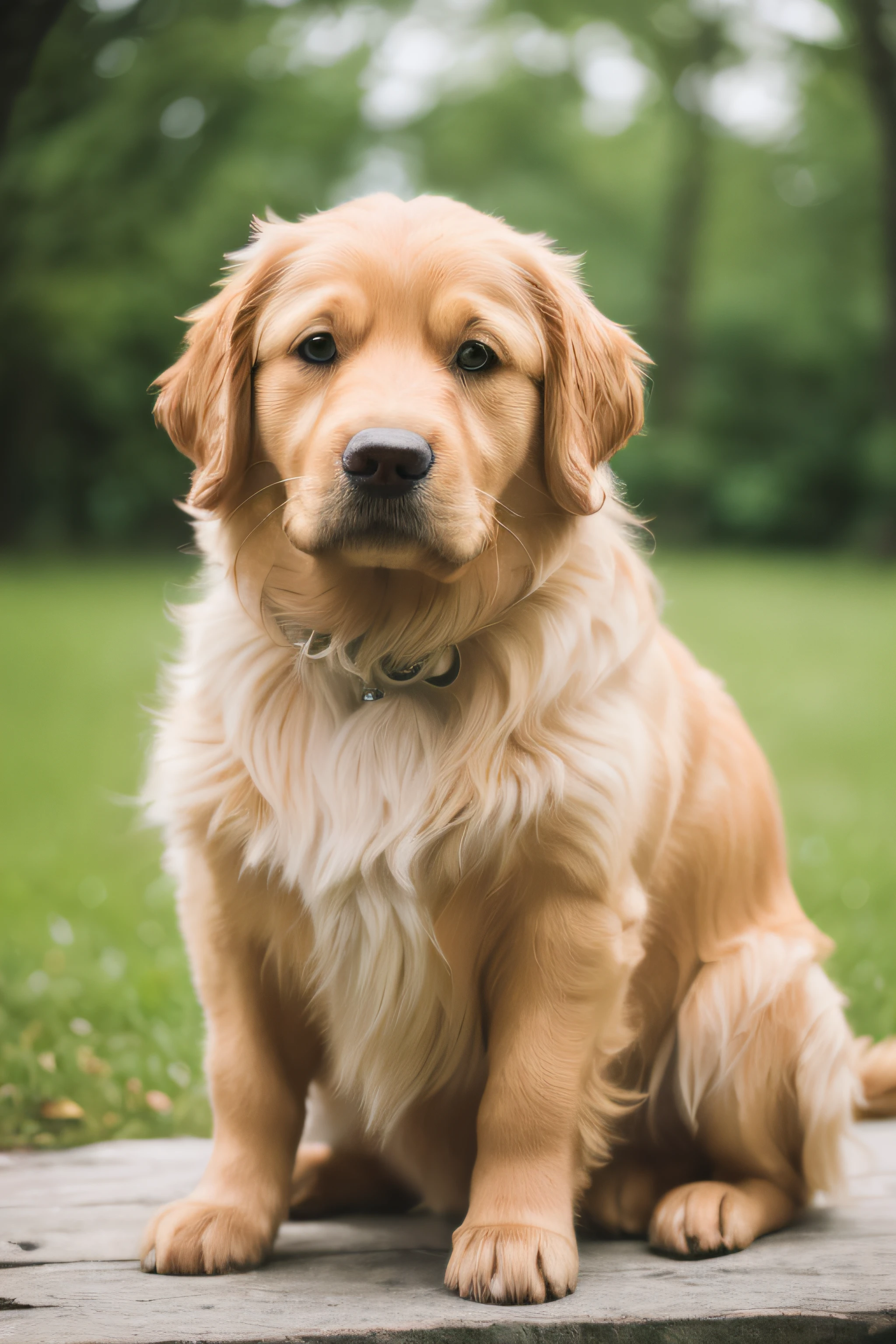 (8k, RAW photo, best quality, masterpiece:1.2), (realistic, photo-realistic:1.37), ultra-detailed, (high detailed skin:1.2), 8k uhd, dslr, soft lighting, high quality, film grain, Fujifilm XT3, Golden Retrieverdog, outdoors , with watercolor background