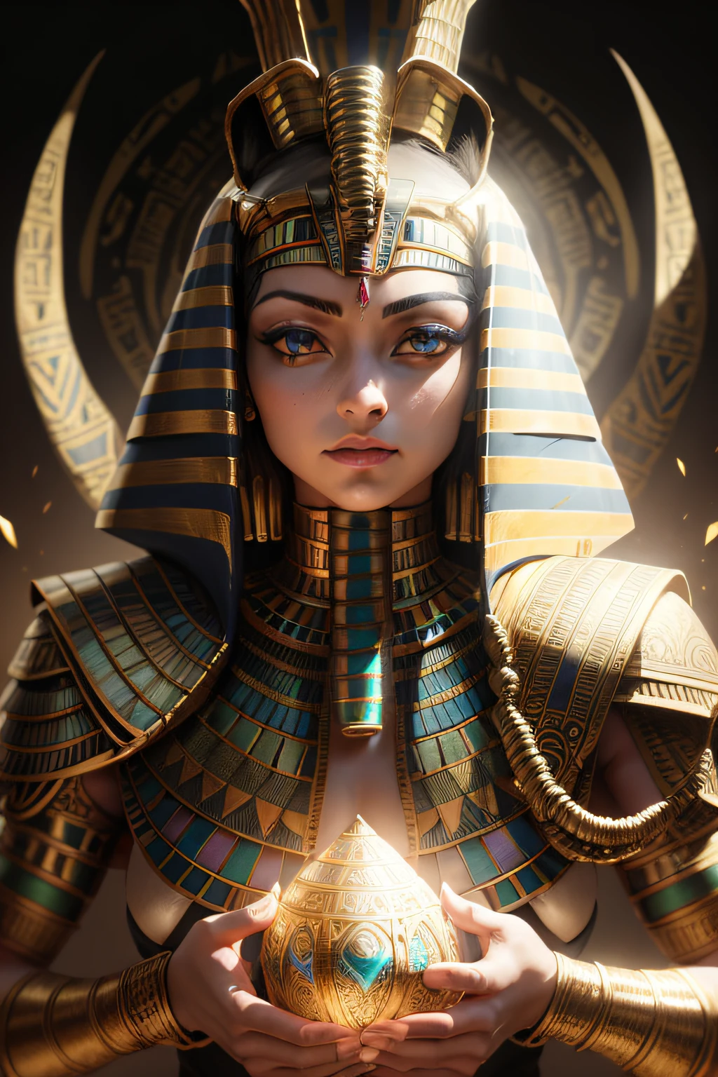 biomachine:1.3, (Egyptian Cleopatra:1.2), (colorido:1.2), Hans Giger, (zentangle:1.2), granulado, extremamente detalhado, detalhes intrincados, dynamic lighting, fotorrealista, luz natural, baixo h, obra prima, detalhado 8k