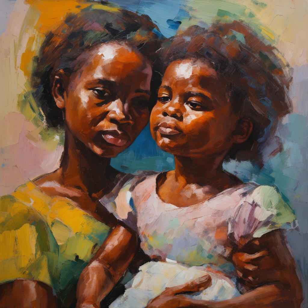 grandmother talking to her granddaughter for a children's book