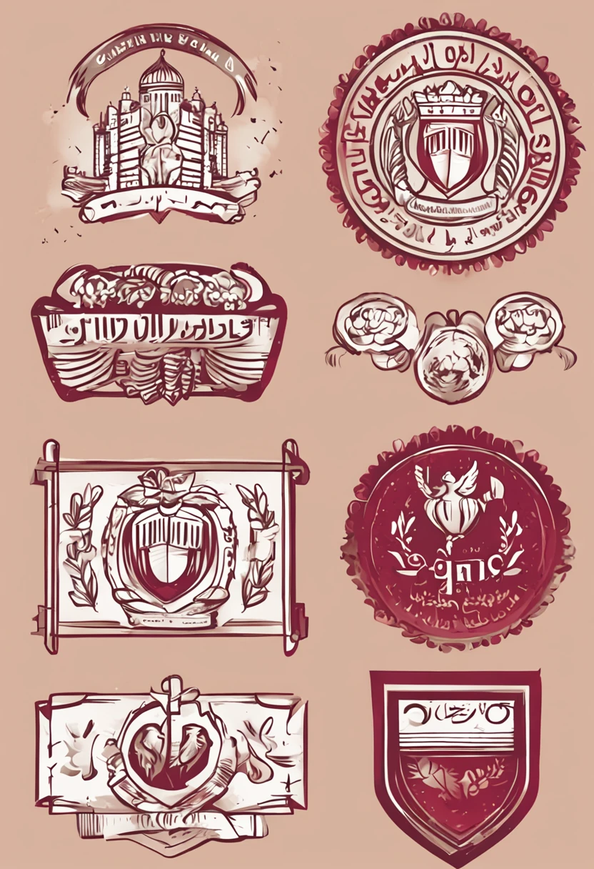 logo，Class emblem，primary school，pomegranate，16