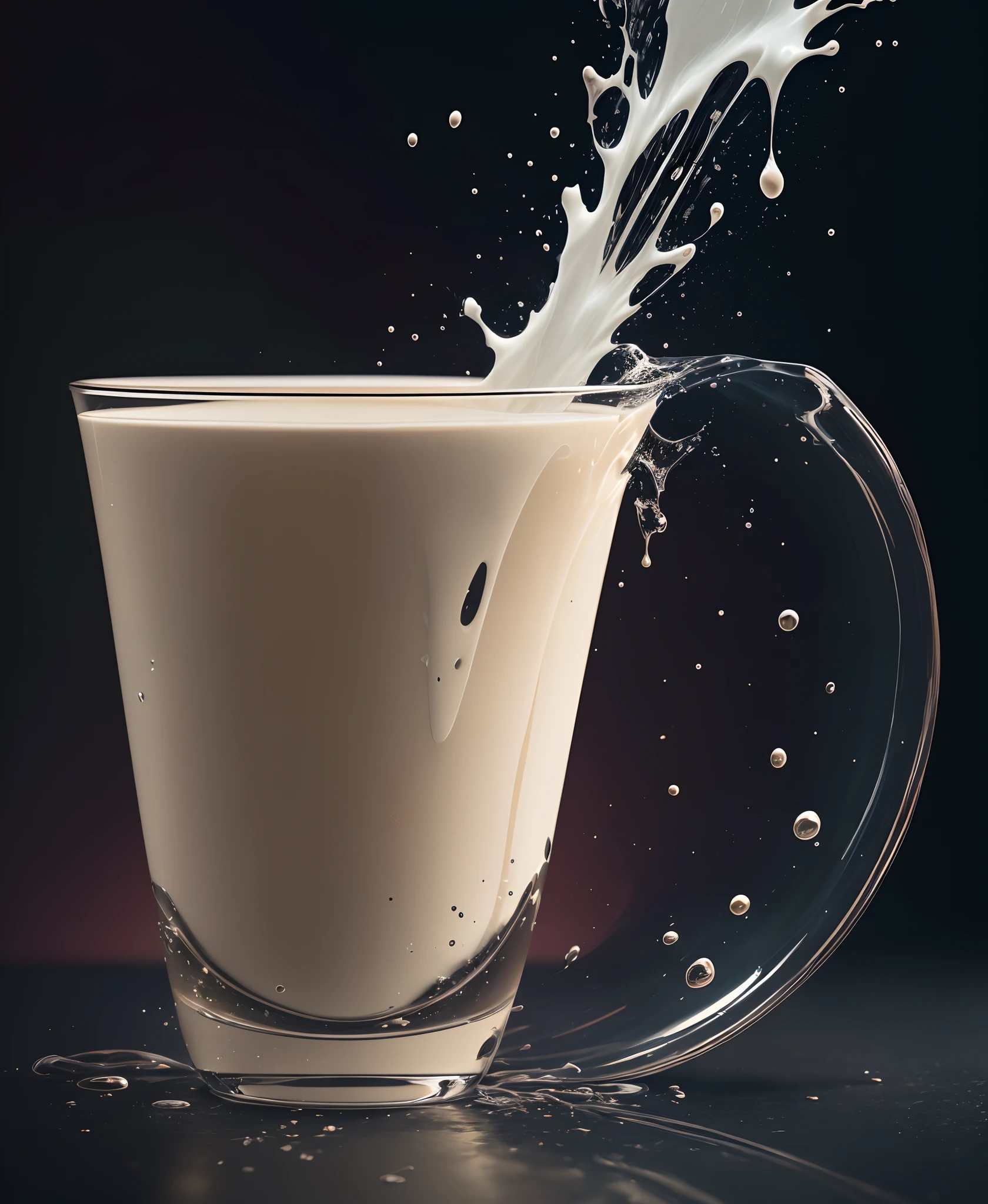 Splash art, milk of cup , realistic, colorful, fantasy, concept art, hyper details, unreal engine, 8k, resolution, heavy strokes, neon ambiance, studio photo, rule of thirds composition, intricately detailed, complementary colors, swirling, dripping, melting, octane render --auto --s2