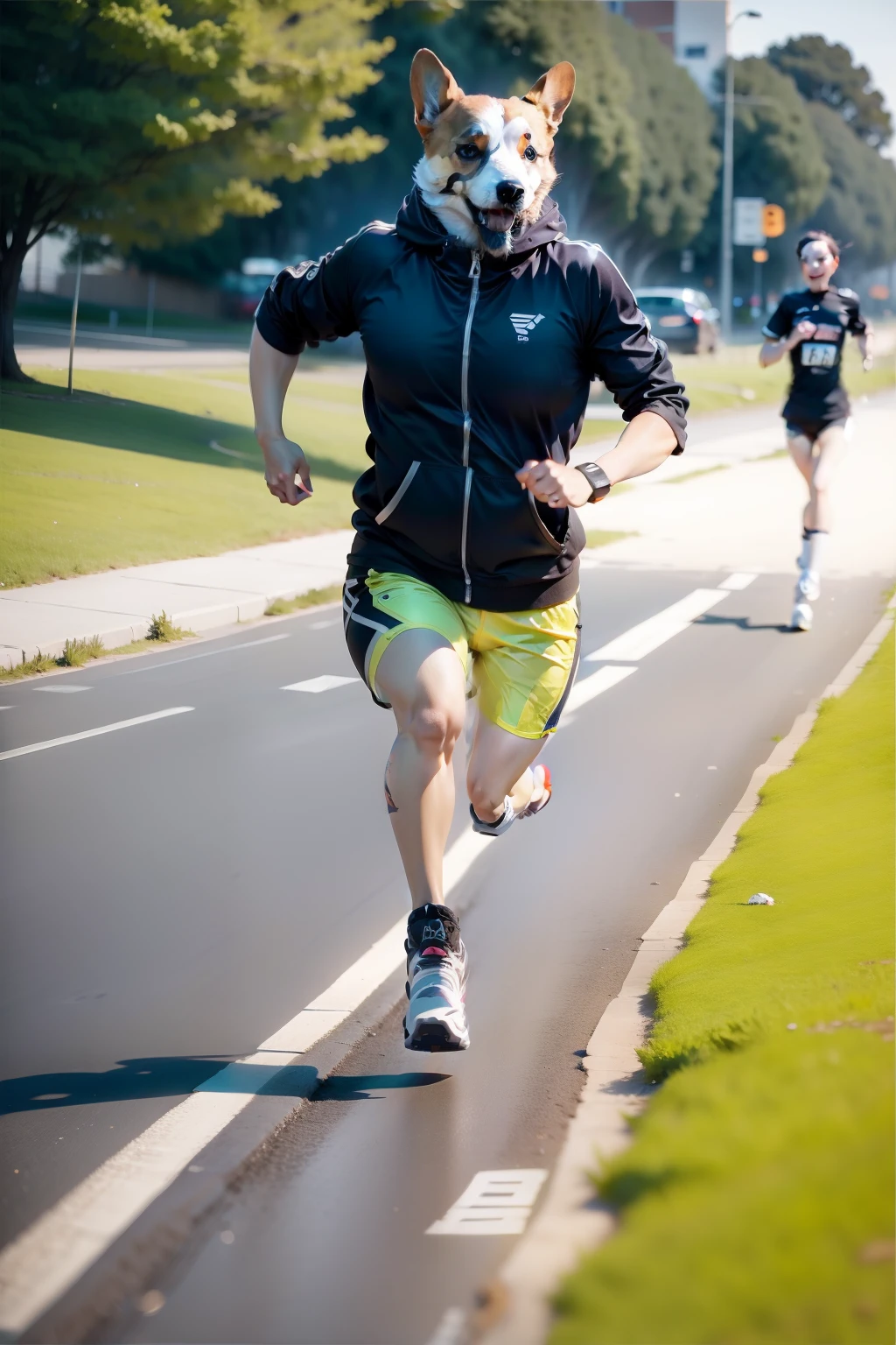 Running corgi