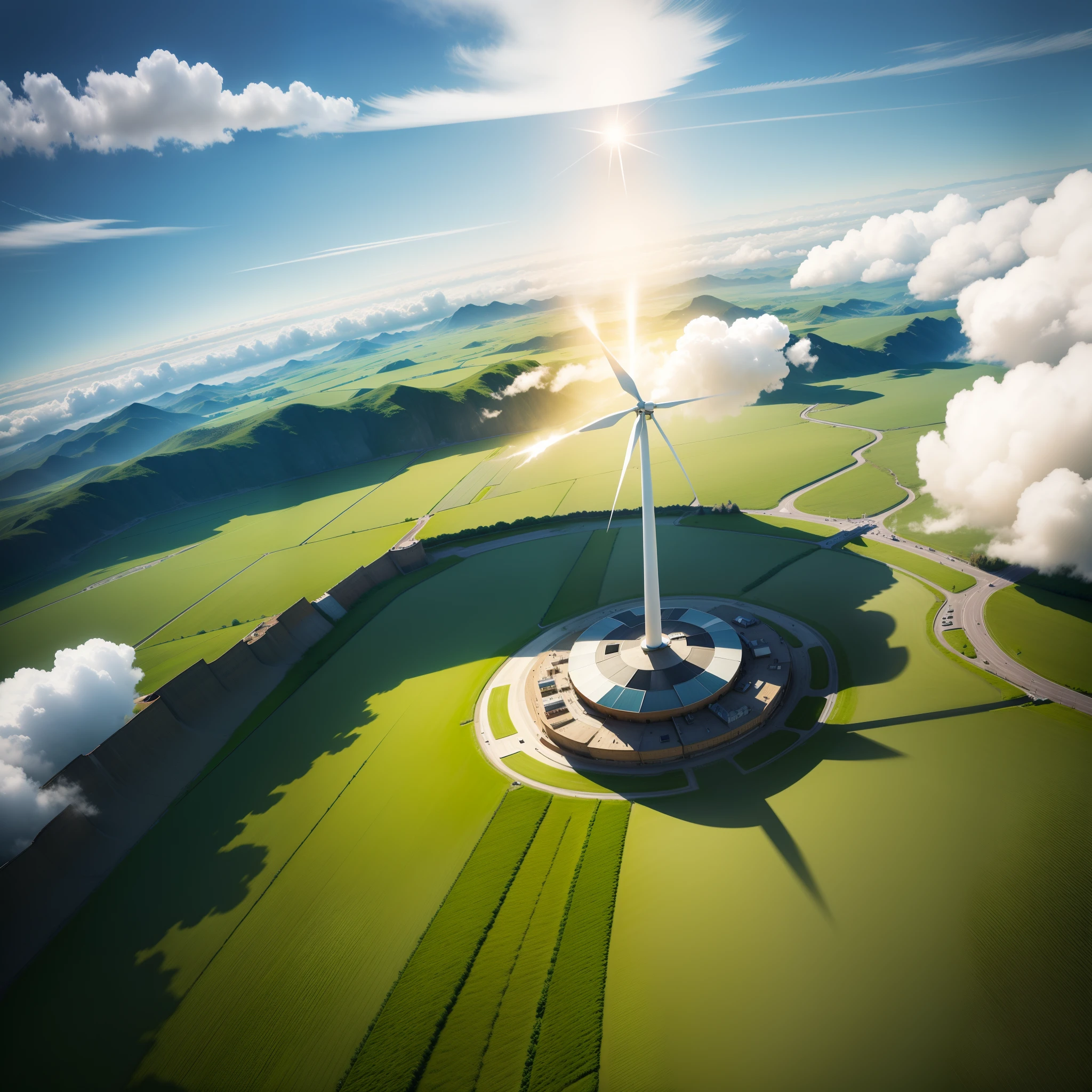 Spinning Landscape, The power of the wind, Use of clean energy, possibility, expresive
