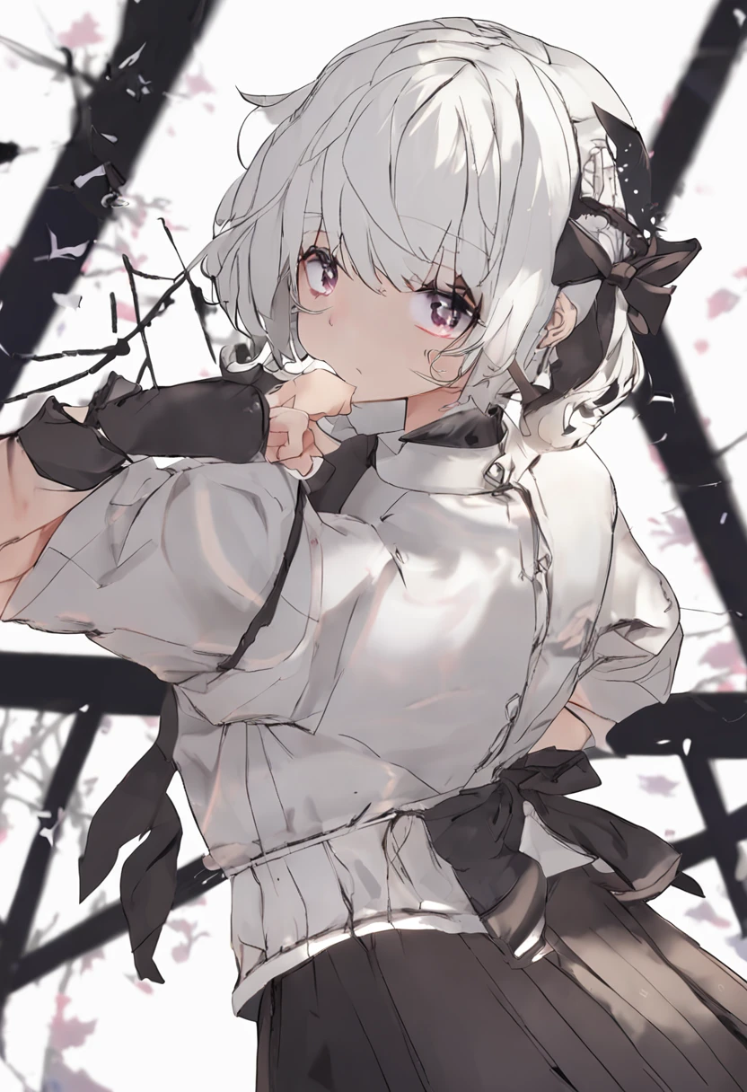 Short white hair ta high school student Daitai Dai Dai Dai black eye patch Bloody