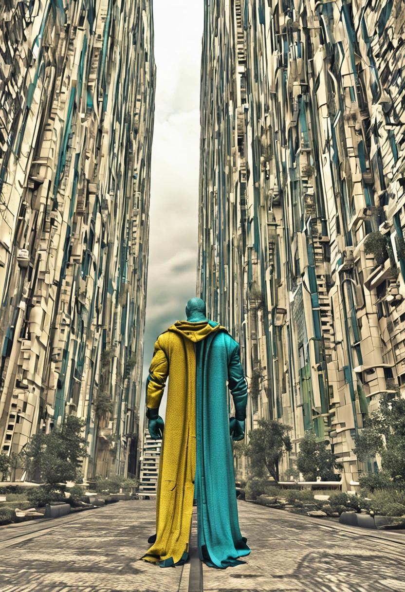 Um batman verde, amarelo e azul, brasileiro, realistic in a titanium cybernetic suit, detalhado, designe perfeito, alta qualidade arestas perfeitas e simetricas ::n_desenho de estilo, Low-quality imperfection, boneco, jogo, anime