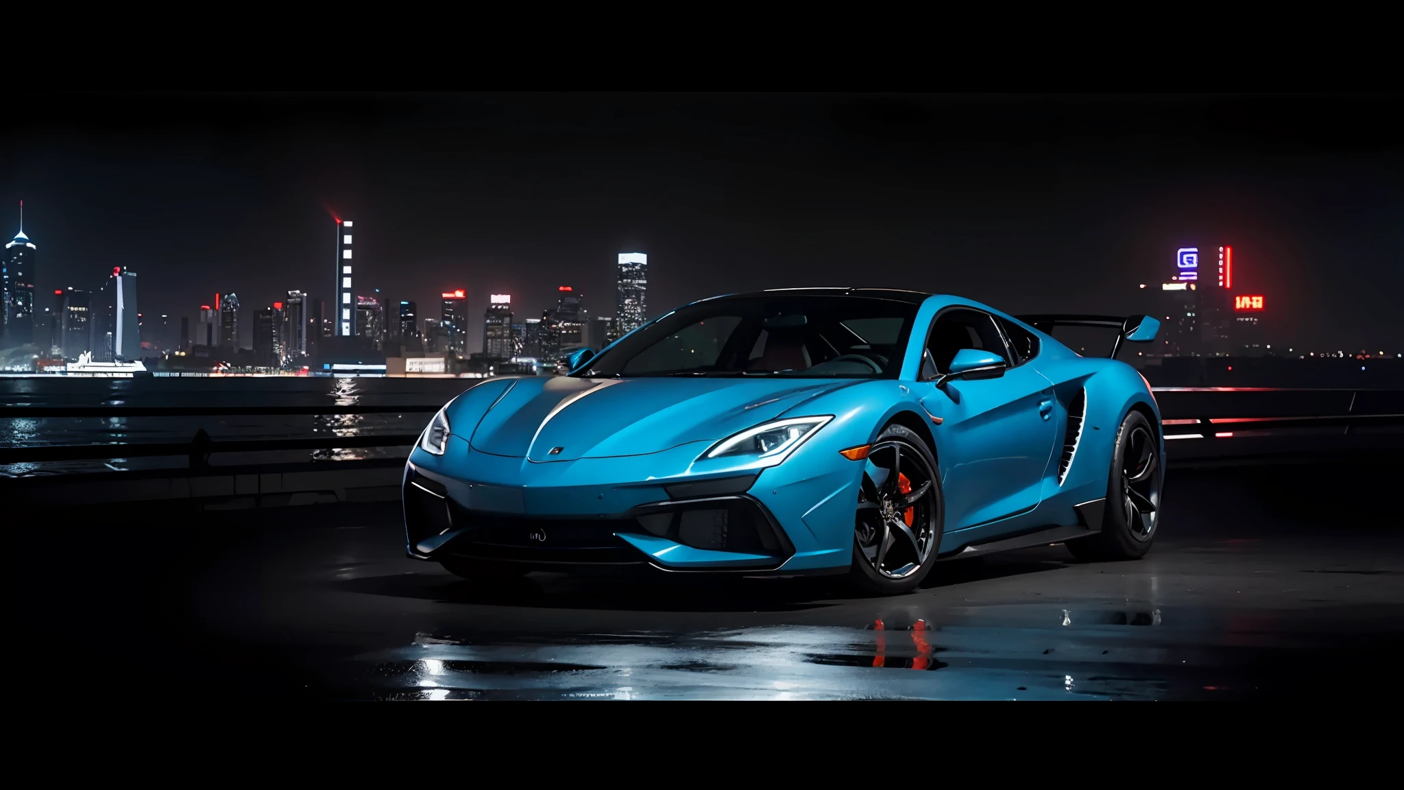 Super photo,Sense of speed,super car,Supercar,profesional photo,Big wheels,,Cybernetic hood,Network car parts,Front pop-up headlights,scientific fiction,science fiction scene,Natural soft light,Cyberpunk Personage,Cidade Futuristica,Cyberpunk-city,neon lights sign,highly detailed,(highly detailed back ground),Multiple buildings in the background,detailed textures,wide angles,8K,HDR,Professional photo shooting,