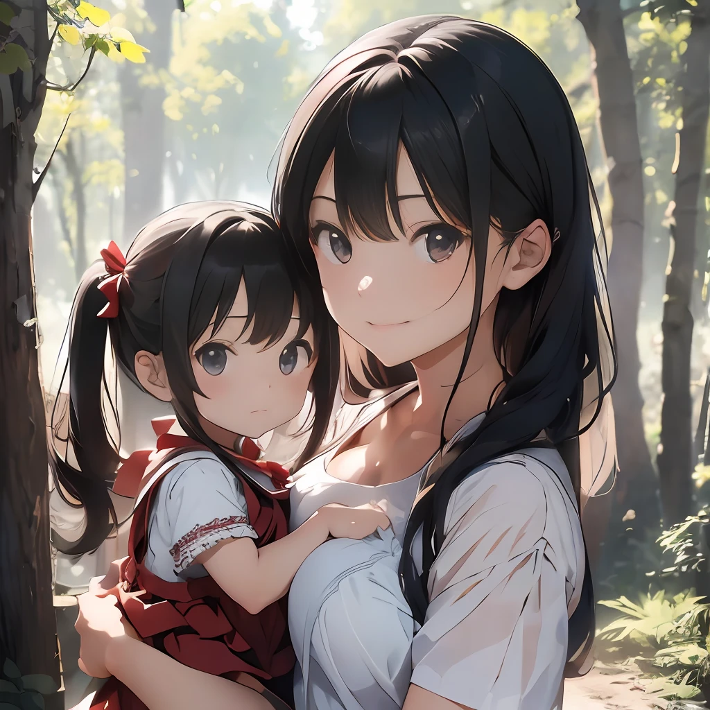 best qualtiy,tmasterpiece,超A high resolution,perfect anatomia,(fidelity:1.4),RAW photogr,ssmile,2girls,25-year-old woman and ,Women and little girls, Maughter,Gorgeous mother and loli daughter,In the foreswboy shot,cinmatic lighting,Parent and child of fashion model,adolable,, (NSFW:1.2)