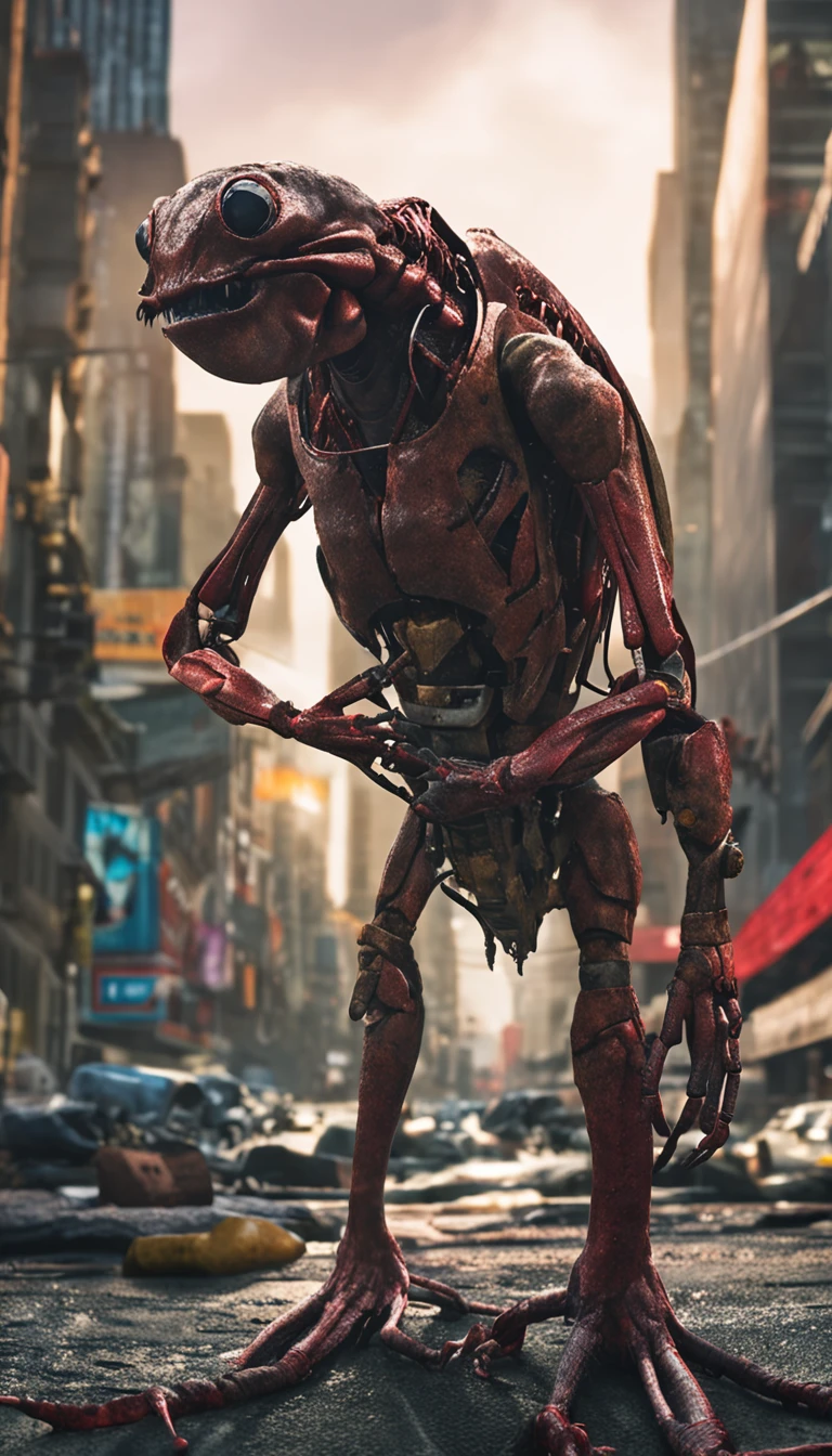 Cinematic image effects,Invading aliens,Invasive lobsters,Huge pliers,uncanny,blood vess,,Murderous,Full body like,combats,The city was destroyed,of a real,Facial features are carefully depicted,Realistic skin texture,Dark style,depth of fields,high light,Real light,Ray traching,oc rendered,Hyper-realistic,best qualtiy,8K,Works of masters,super-fine,Detailed pubic hair,Correct anatomy,sharp focus on eyes,Bokeh,Facial features are carefully depicted