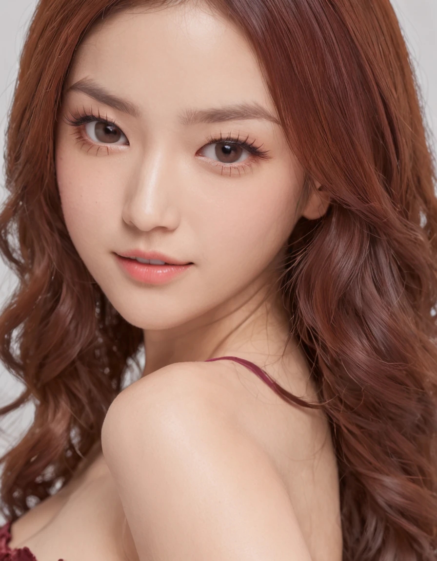 8K original photo、Beautuful Women:2.0、24 year old、jpn、Lovely Small Breasts、((cheer girl:1.5))、a miniskirt、beautiful eyes finely detailed、eye lashes、((Brown eyes:1.2))、beautiful double eyelid、eyeshadows、Perfect eye makeup、((A smile:1.6))、Beautiful and thin legs、(Maroon hair)、Medium Hair、fluffy hair、stadio、Daytime、Latina、Photorealsitic:1.9、Sexy navel、Skinny Legs、long legged,high-heels,tthin eyebrows、Tear bag、lofty nose、((extemely sexy))