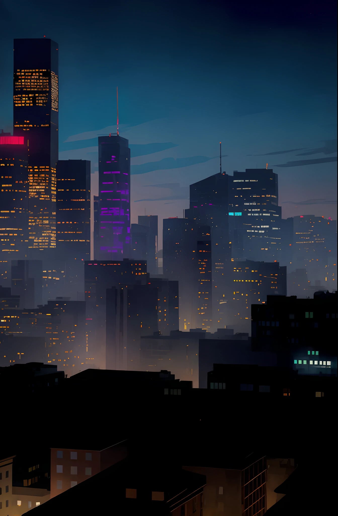 Night view of the city with skyscrapers and clock towers, night cityscape, cyberpunk city landscape, night cyberpunk city, hyper realistic cyberpunk city, cyberpunk city landscape, Cyberpunk city at night, cyberpunk city landscape, Cyberpunk city setting, Defeated cities. neo noir style, dark cityscape, Cyberpunk city setting, Cyberpunk city setting, hd anime cityscape, background cyberpunk city