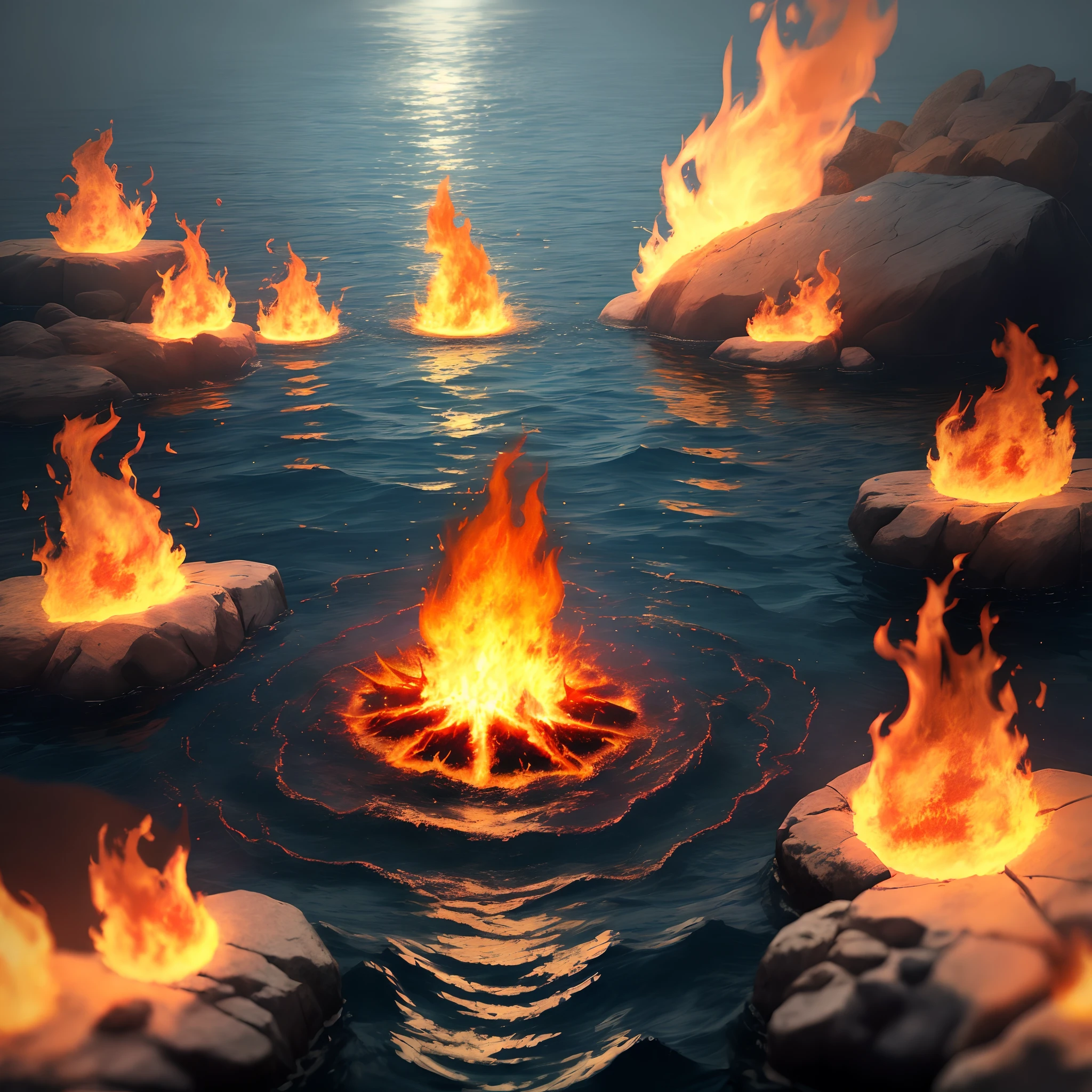 Flames at the bottom of the sea
