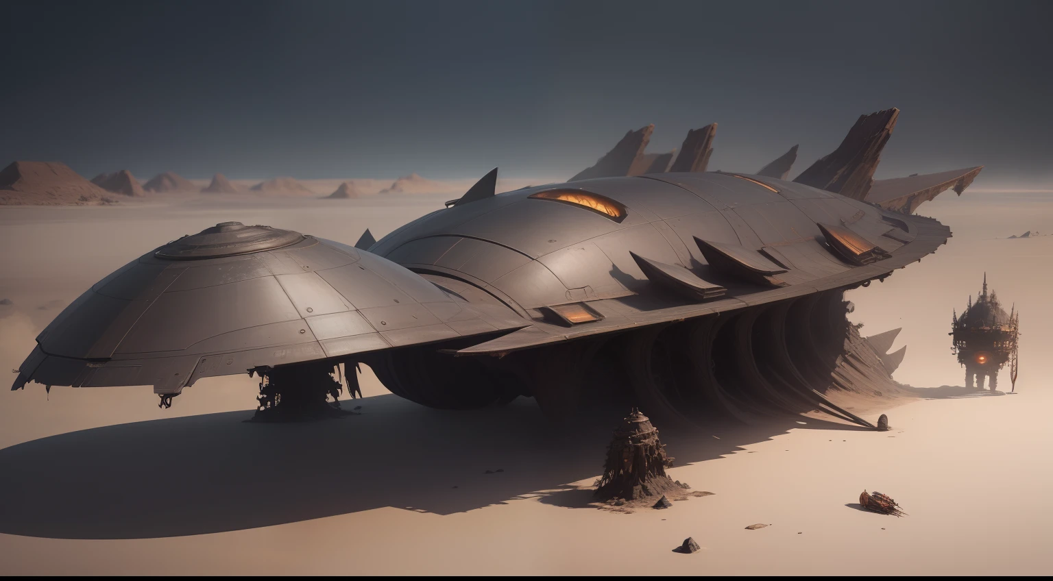 4 types of parasitic spaceships made by ancient demons，The shell is broken，well worn