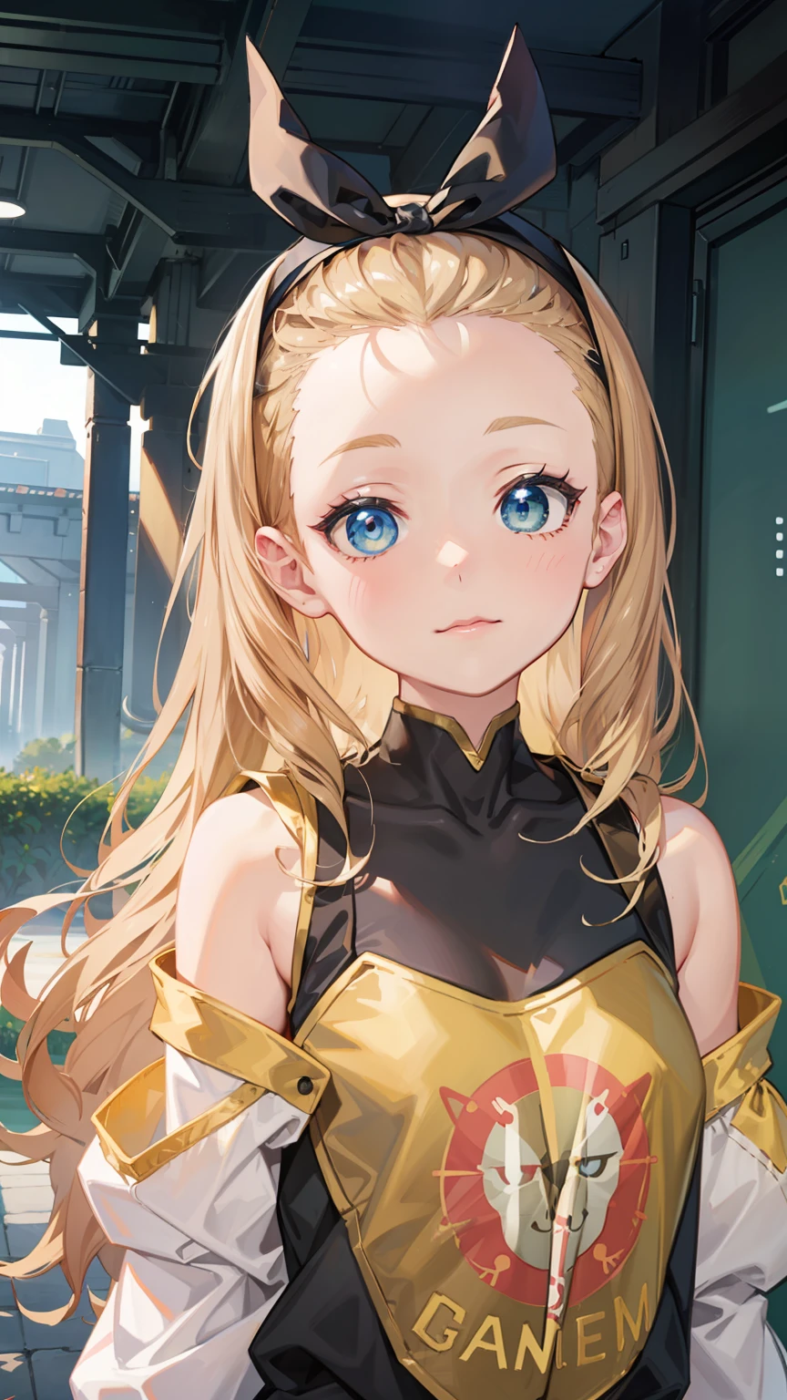 Game Background、Anime style、animations、(top-quality)、(超A high resolution)、(high-detail)、4K、a blond、length hair、Blue eyes
