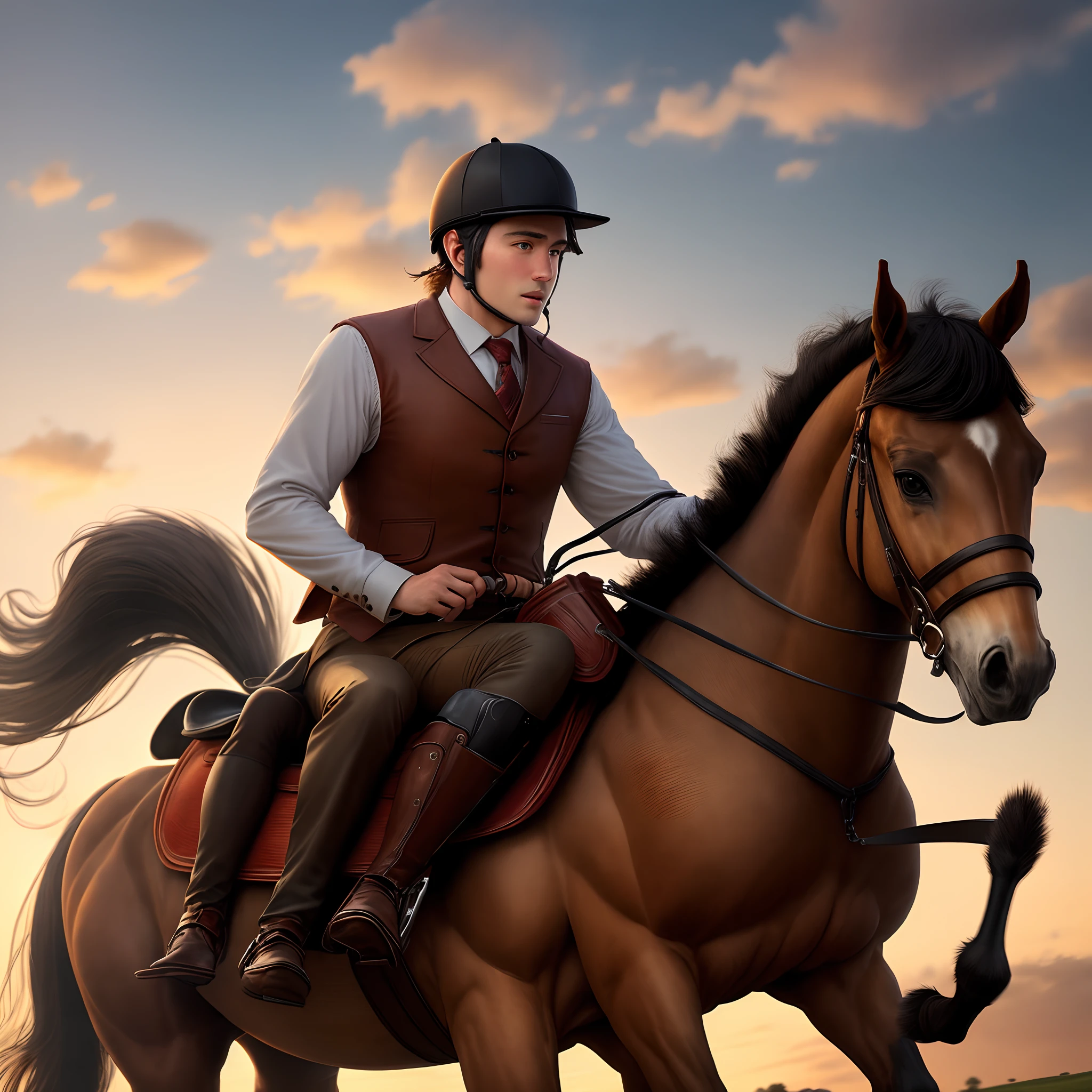man riding a horse
