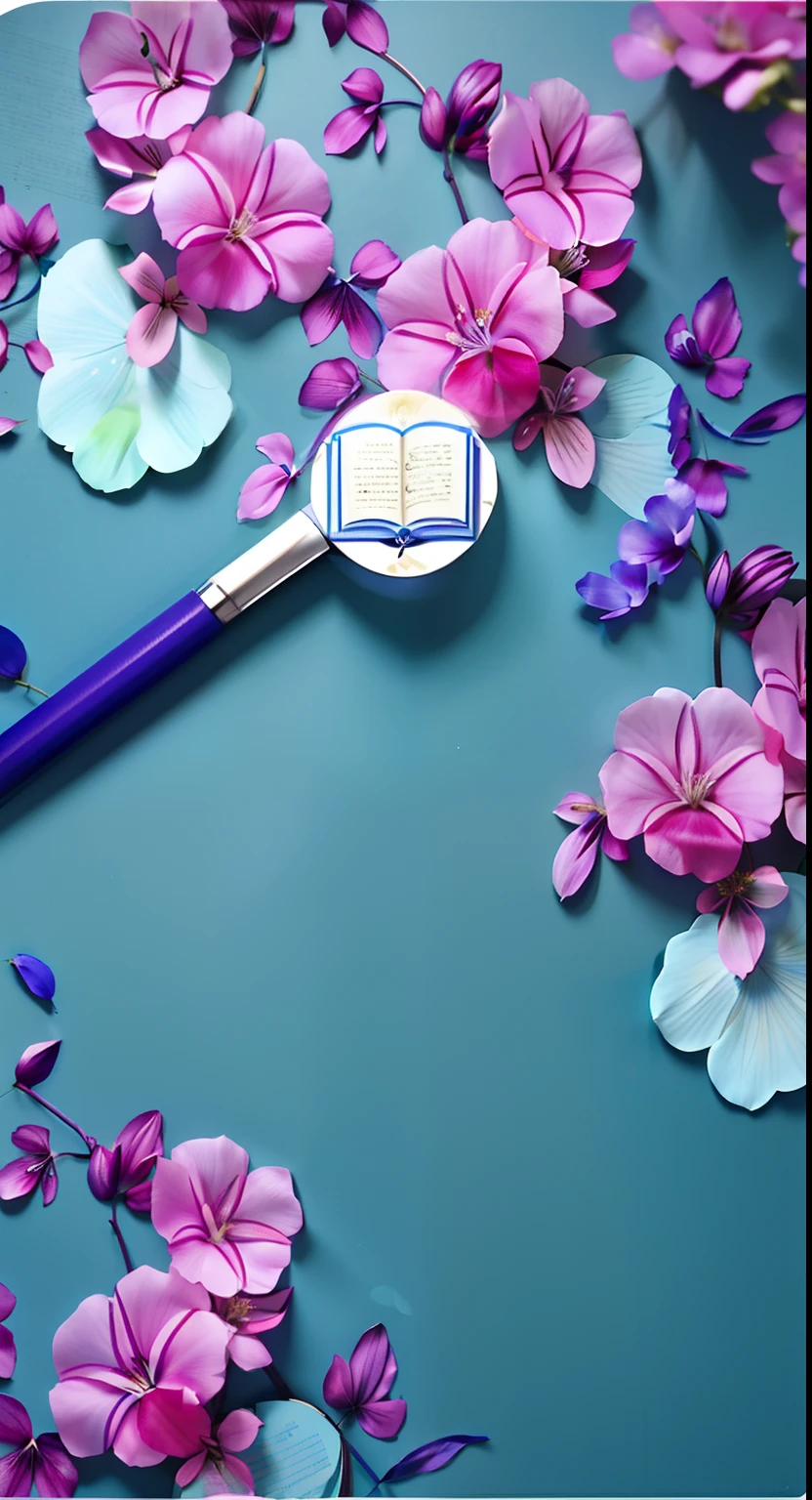 Having a book,The cover is blue,There are flowers on it, library background, clematis theme banner, blue - petals, textbook illustration in clolour, Flower background, pastel flowery background, books and flowers, blue flowers accents, iconography background, textbook pages, detailed book illustration, on simple background, book, open book page, light blues