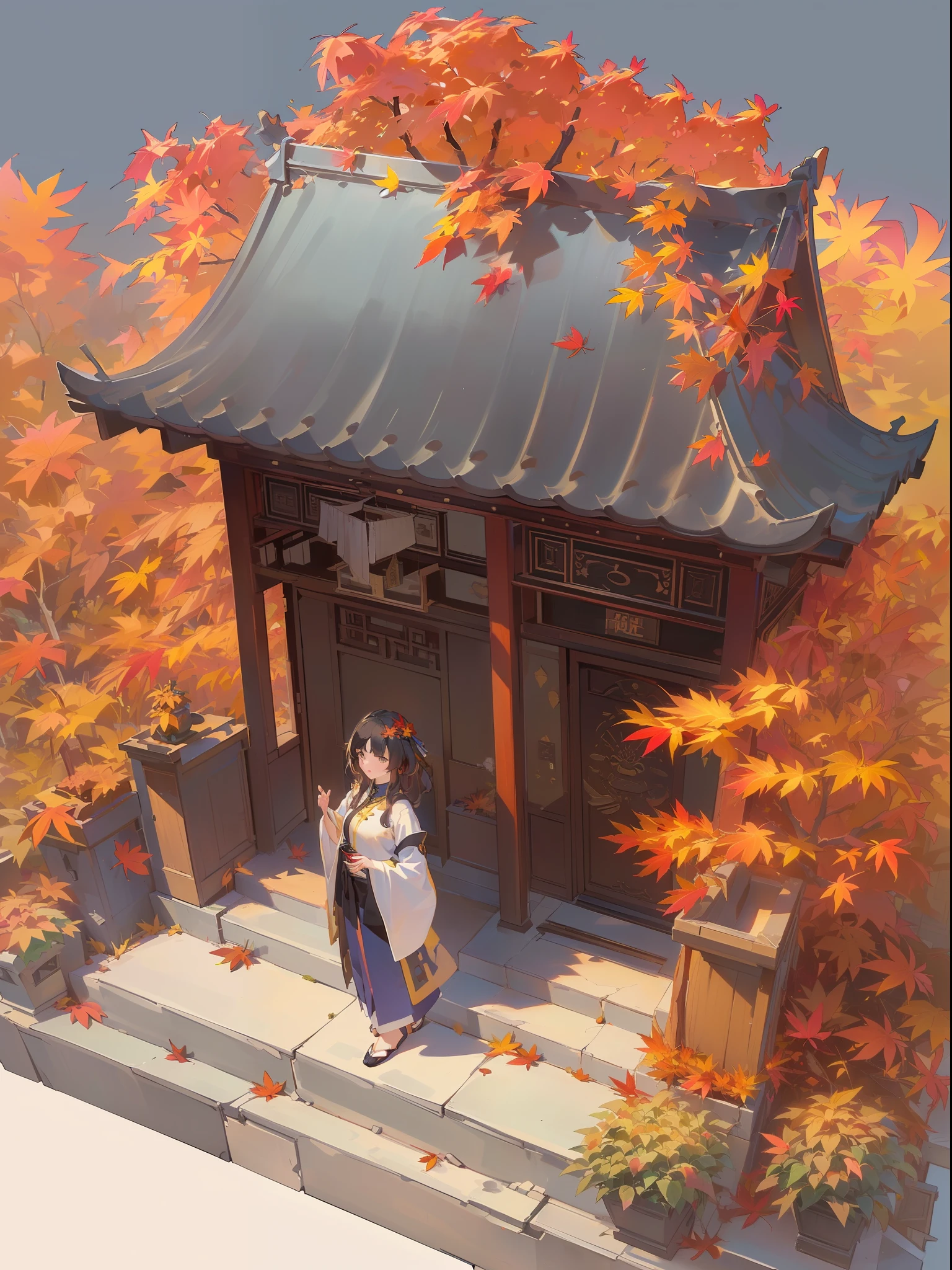 [:(black background:1.5):40],(isometric:1.5), (masterpiece, top quality, best quality, official art, beautiful and aesthetic:1.2),(16k, best quality, masterpiece:1.2),architecture,  east asian architecture, (simple background:1.5), scenery, no humans, stairs, building, wall, doorstep buildings, stairs, Chinese architecture,(autumn:1.5)