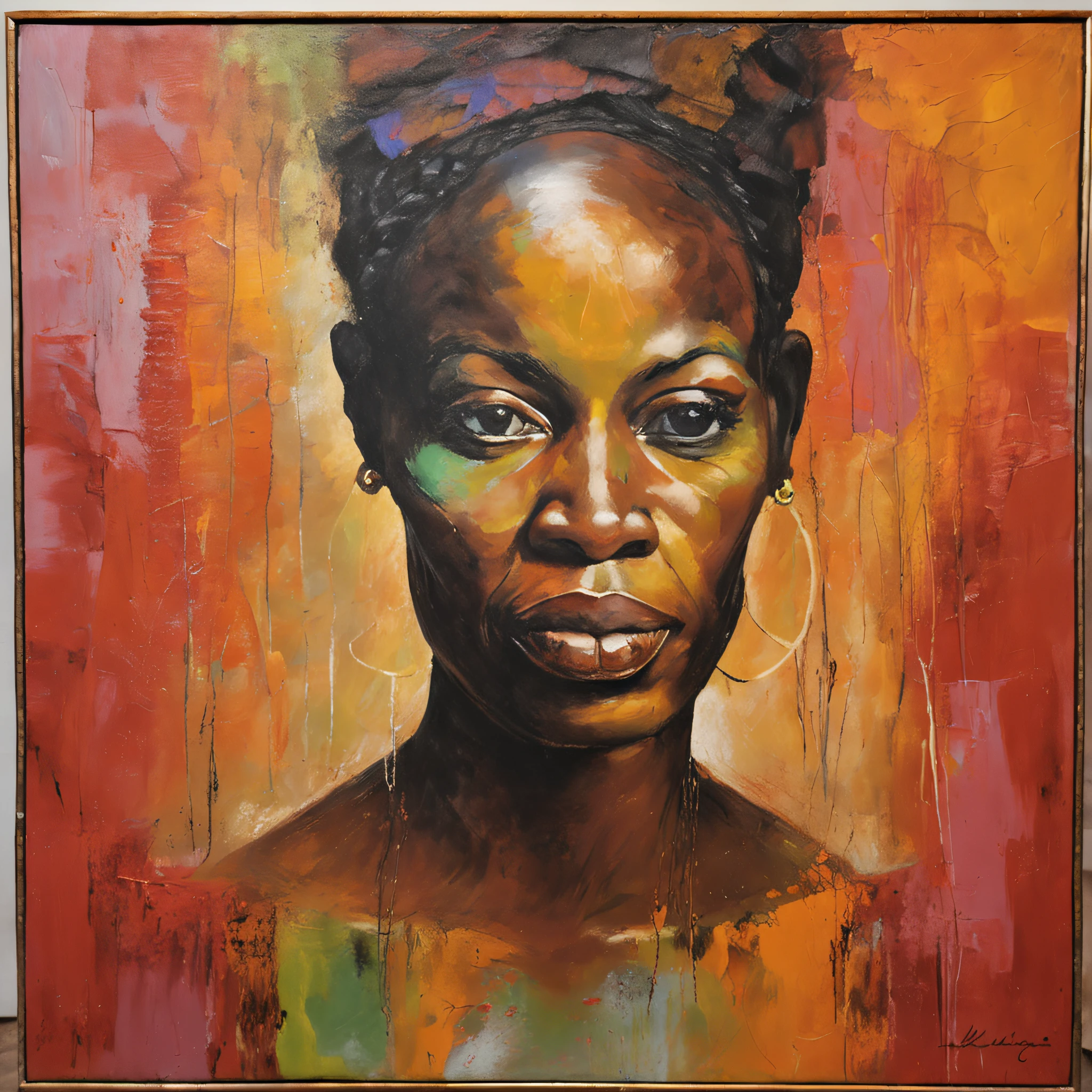 uma mulher africana africana cor negra:2, pele marrom escura olhos fechados:2 olhos entre-abertos, de joelhos rezando,