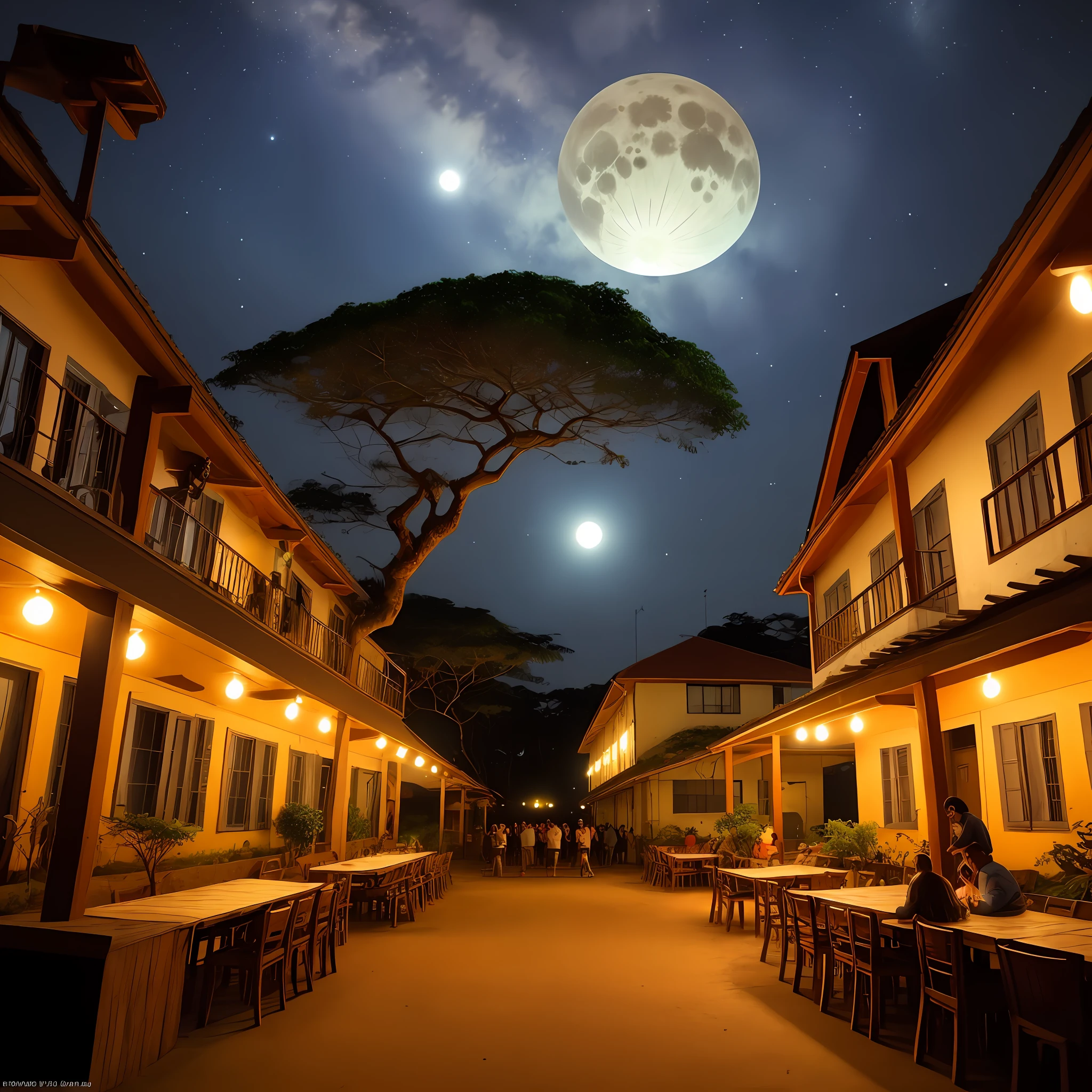 Hostel, festa da lua, elementos da natureza