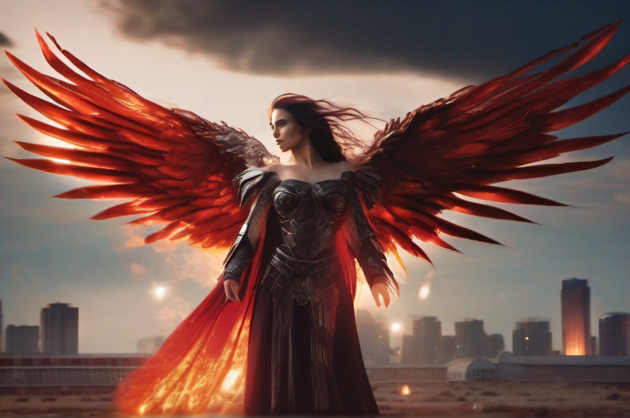 (Professional 3D rendering:1.3) de (Realistic:1.3) foto de arte mais bonita do mundo,It features evil angel falling from the bright sky, ((Lucifer's, Anjo celestial do mal, se relacionando com humanos na terra, ao lado de belas mulheres. , fantastic location, majestoso ambiente desordenado)), corpo inteiro 8k unidade render, action shot, poros da pele, very dark lighting, sombreamento pesado, circunstanciado, rosto detalhado, (Vibrando, Fotografia realista, Realistic, Dramatic, Escuro, foco nítido, 8k), ((((Use peles)))), (intrincado:1.4), decadente, (altamente detalhado:1.4), Pintura digital, rendering by octane, art stations, conceito-arte, liso, foco nítido, illustration, germe da arte, (Loish:0.23), Wlop Ilya Kuvshinov, e greg rutkowski e alphonse mucha gracias, (global ilumination, studiolight, light volumetric), patife, fantasia, Nosso, Corpo inteiroesbiano, ((Fundo escuro e antigo da cidade:1.3)),CGSesociedade,art stations
